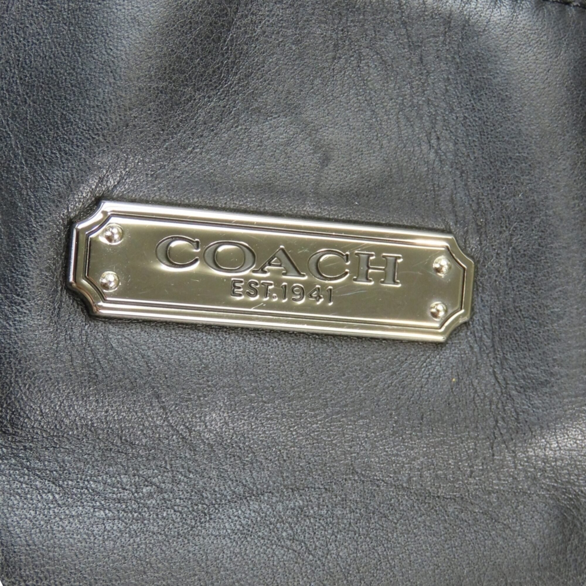 Coach Black Leather Tote Bag (Pre-Owned)