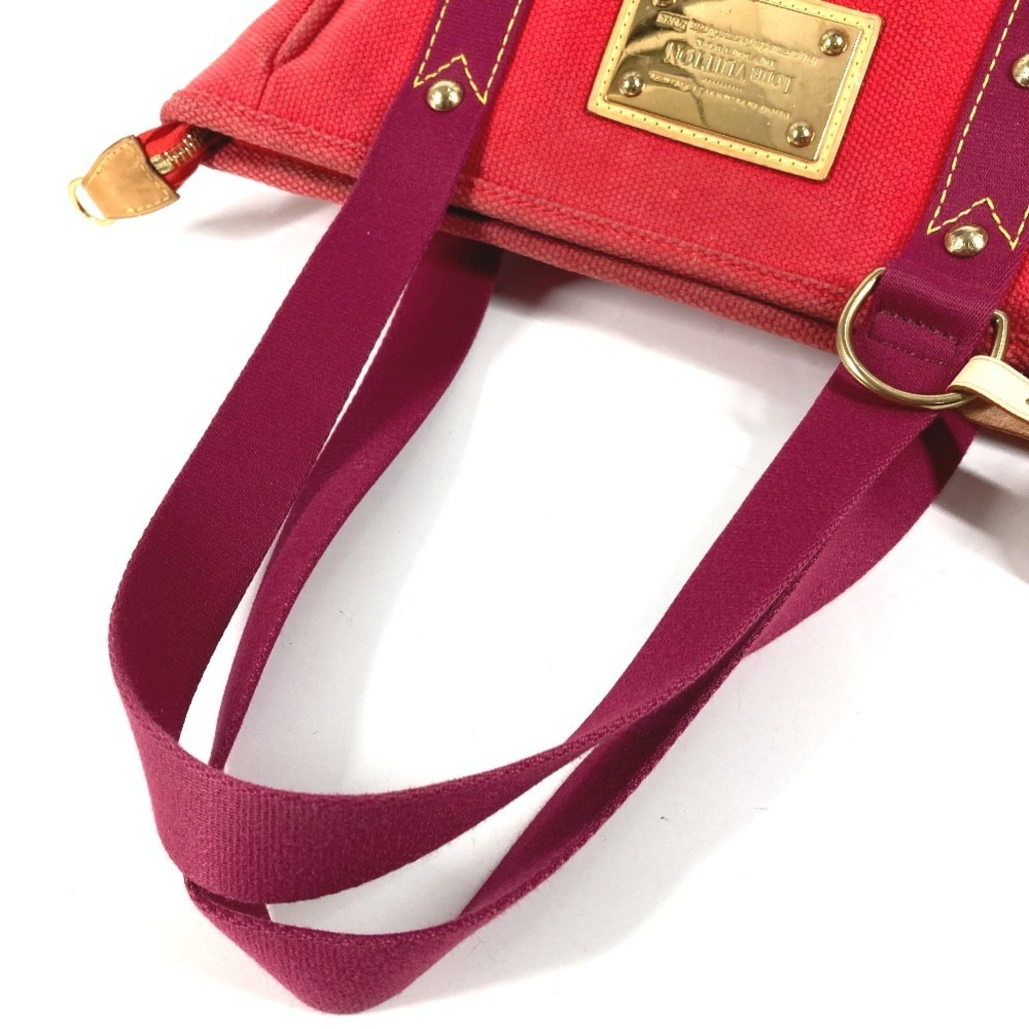 Louis Vuitton Red Color Cotton Tote Bag (Pre-Owned)