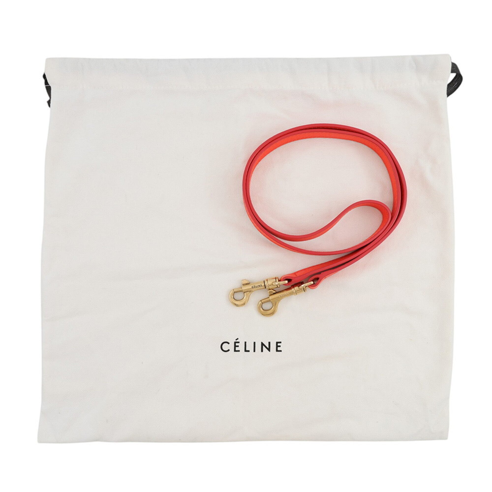Celine Orange Leather Handbag Shoulder Bag (Pre-Owned)