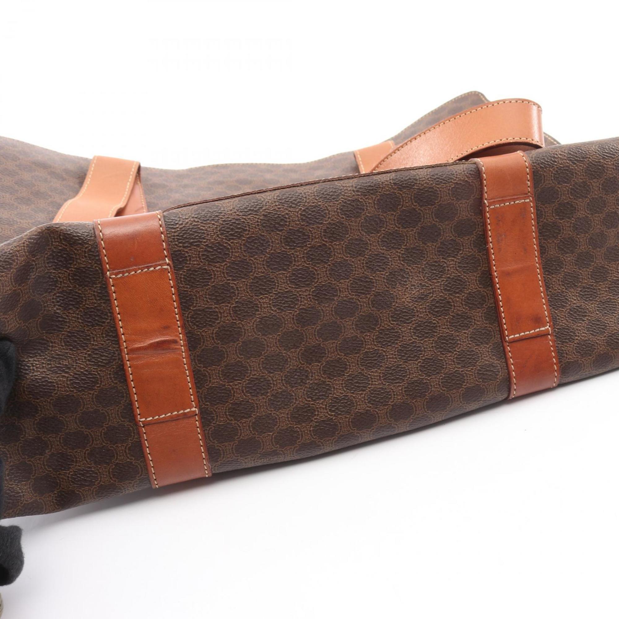 Celine Brown Coated Canvas Leather Tote Bag (Pre-Owned)