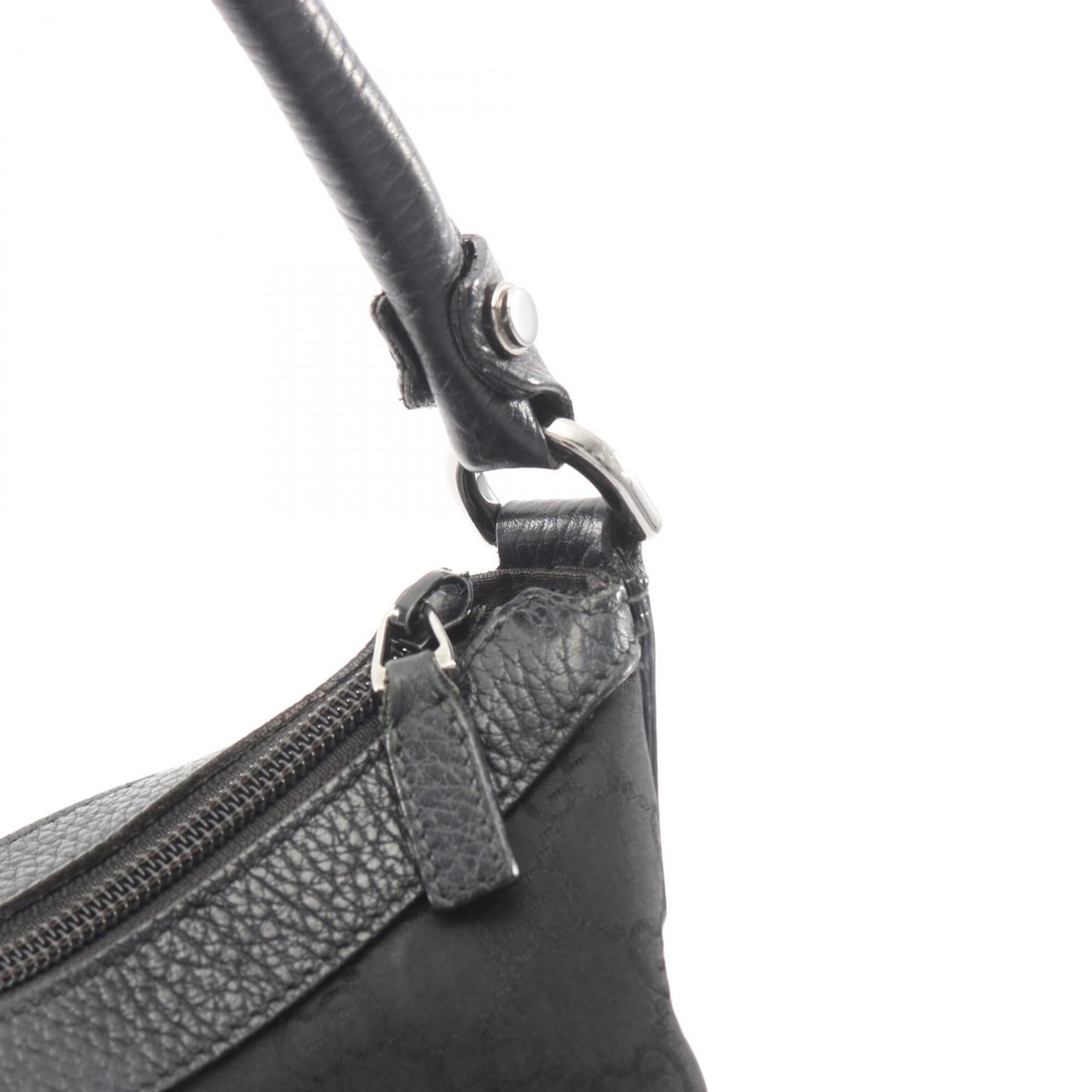 Gucci Black Nylon Leather Handbag Shoulder Bag (Pre-Owned)