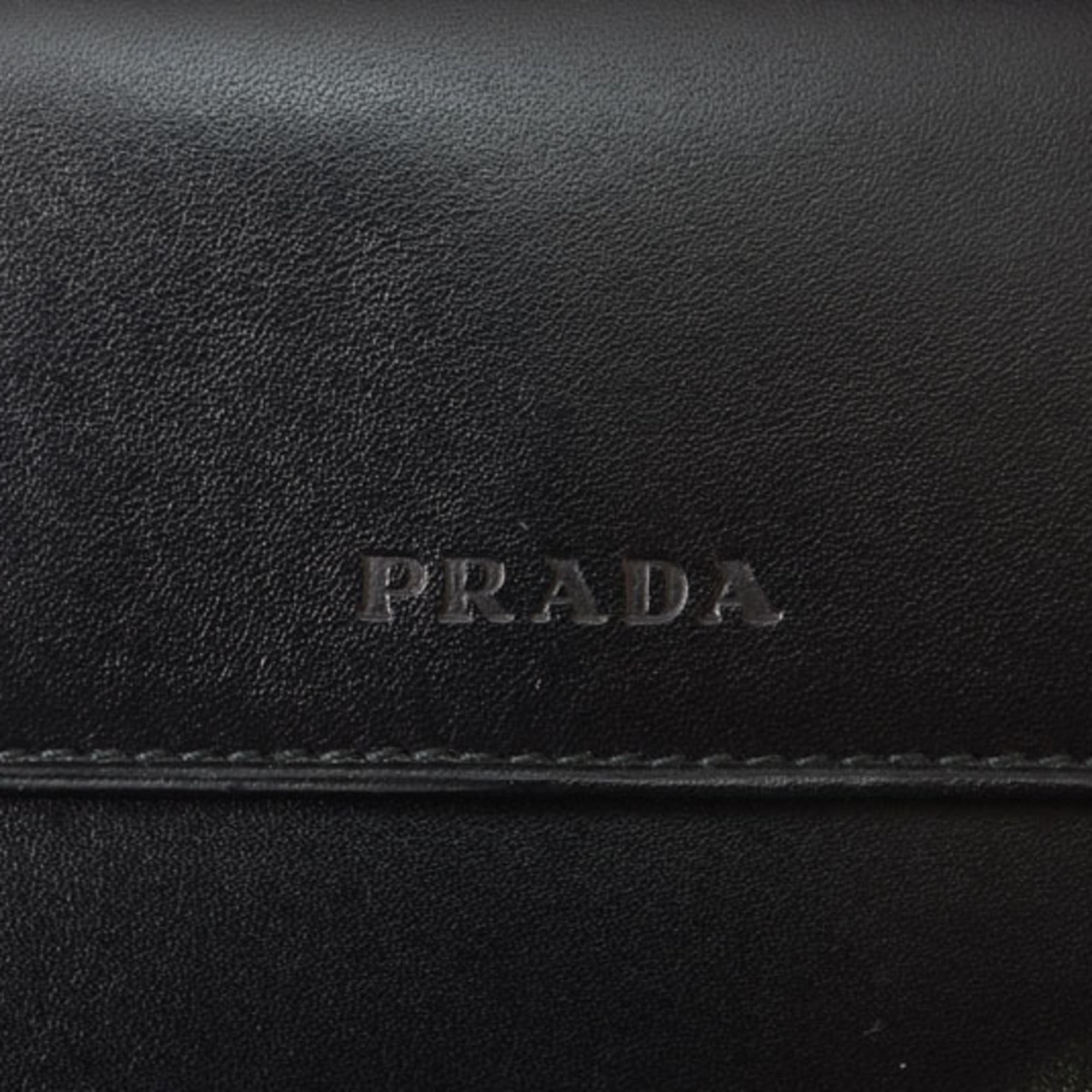 Prada Black Nero Leather Wallet (Tri-Fold) (Pre-Owned)