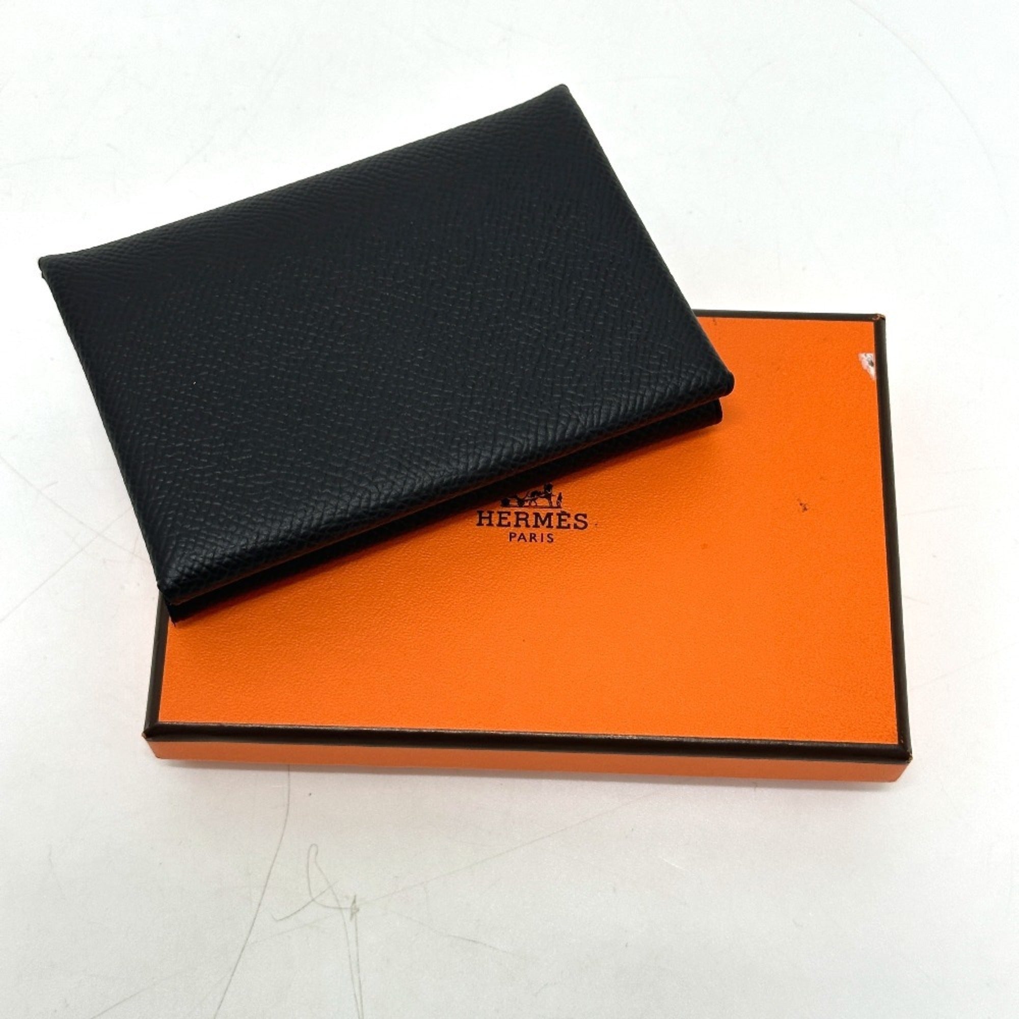 Hermes Black Epsom Leather Coin Purse/Coin Case (Pre-Owned)
