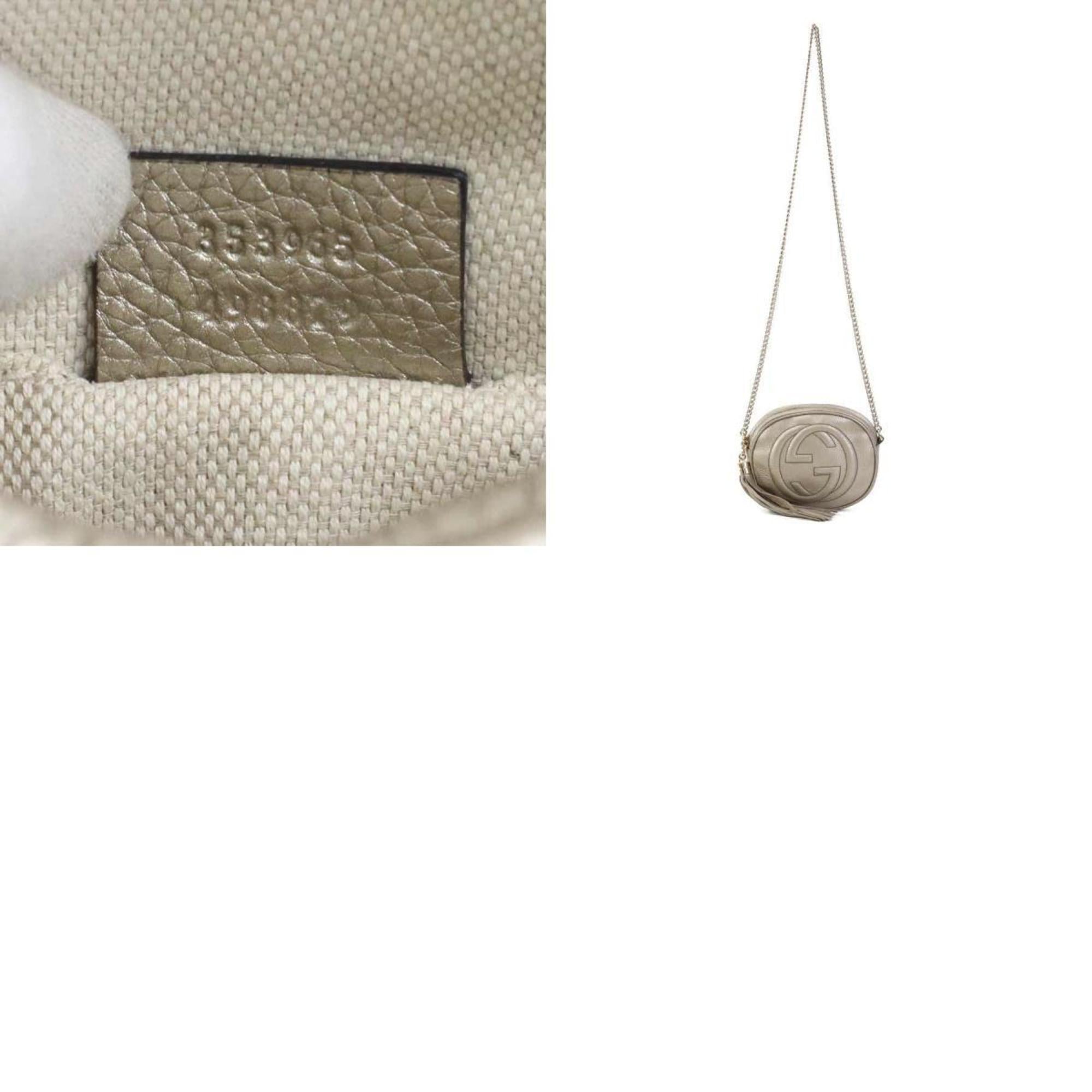 Gucci Gold Leather Shoulder Bag (Pre-Owned)
