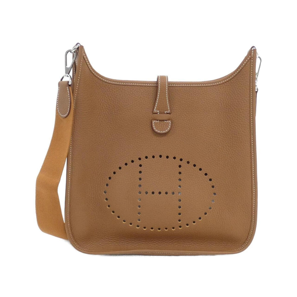 Hermes Gold Taurillon Clemence Leather Shoulder Bag (Pre-Owned)