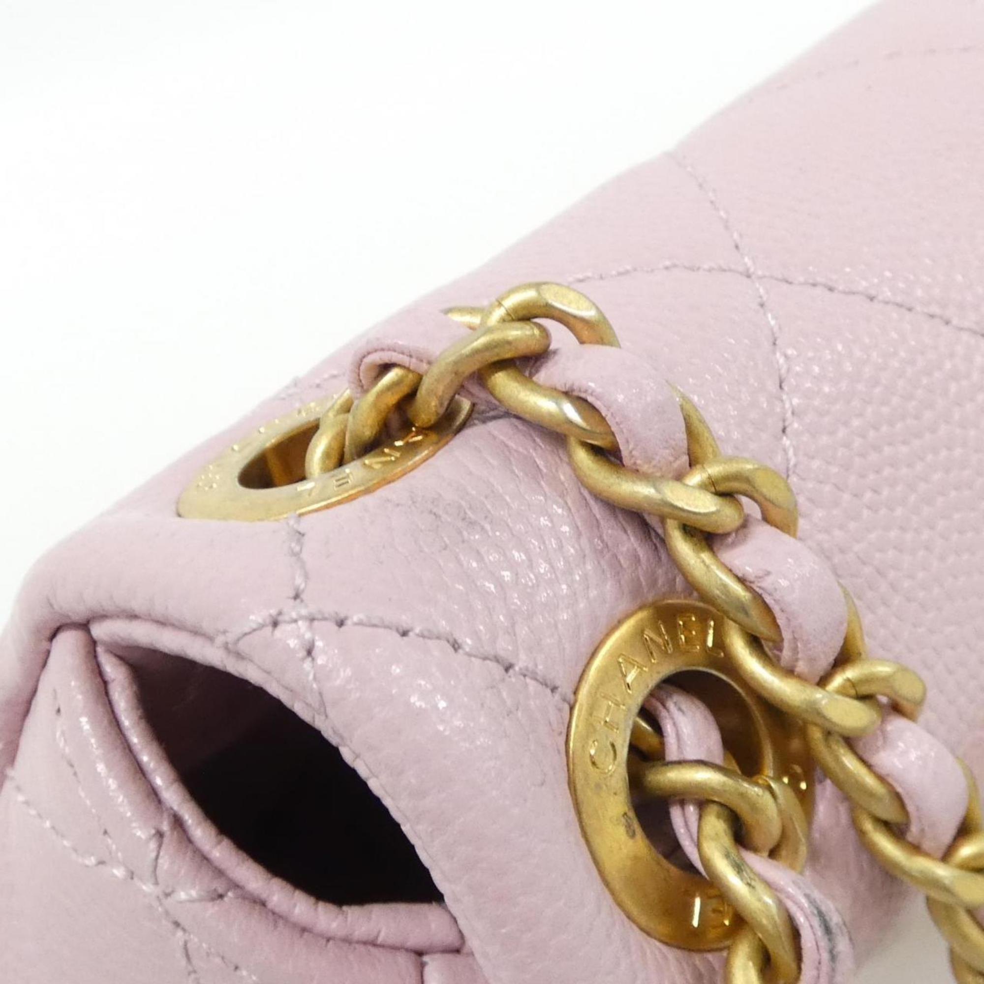 Chanel Pink Grained Calfskin Shoulder Bag (Pre-Owned)