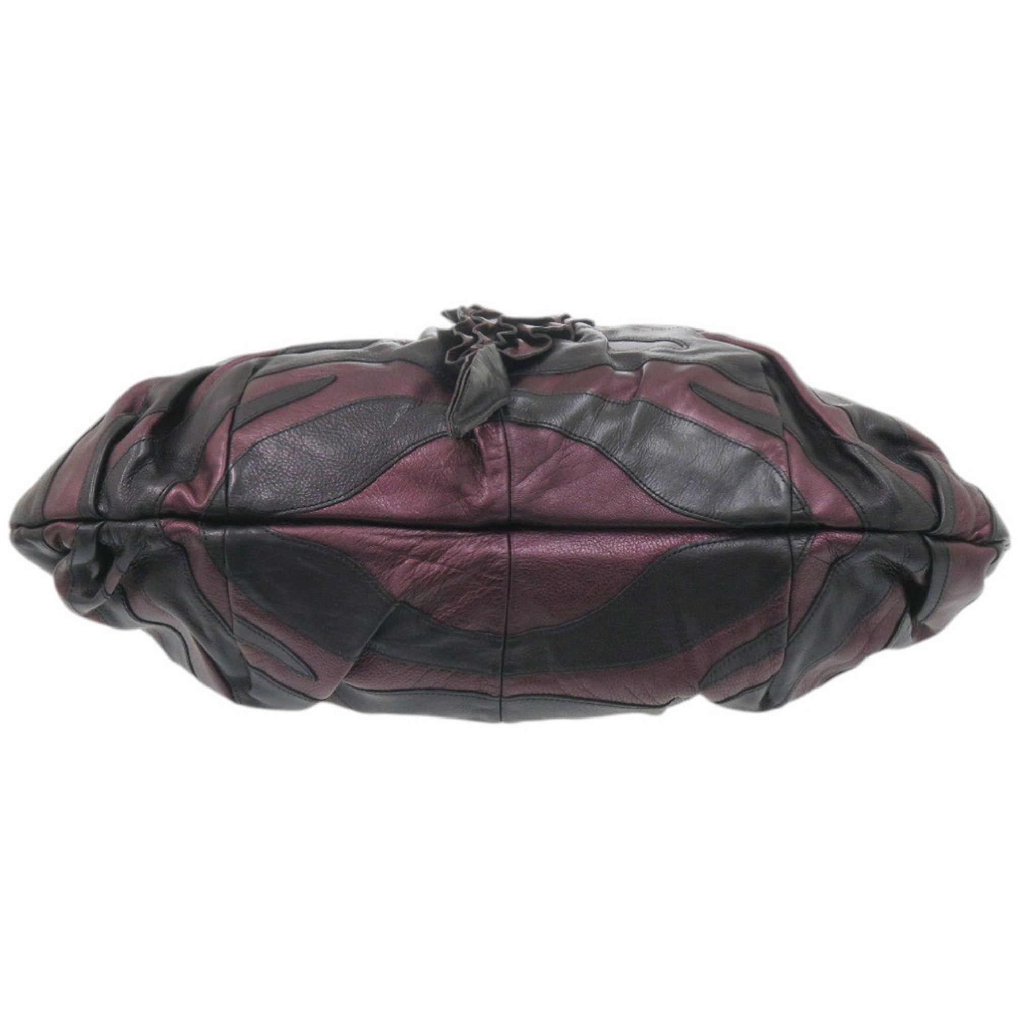 Prada Black Purple Leather Handbag (Pre-Owned)
