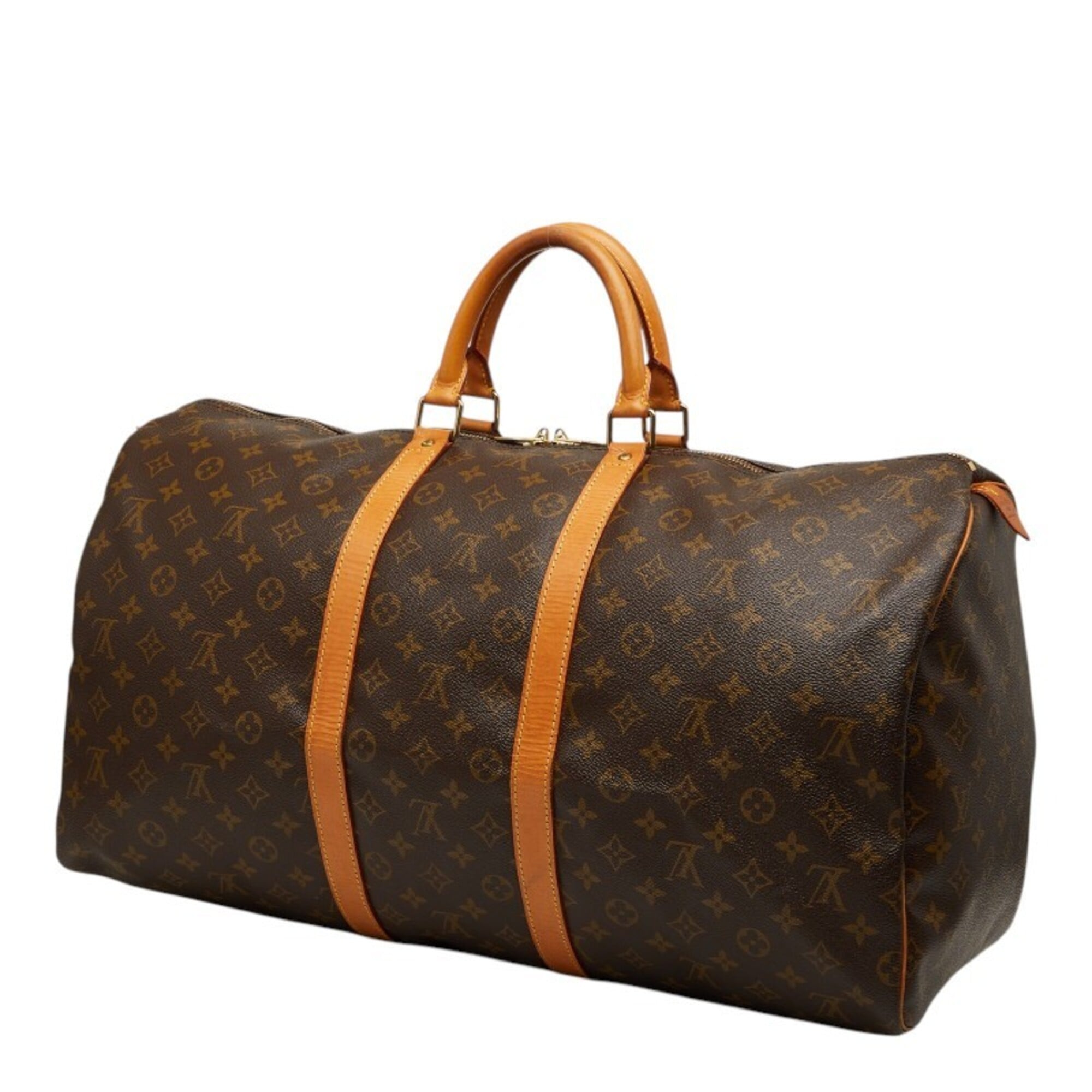 Louis Vuitton Brown Pvc Leather Boston Bag (Pre-Owned)