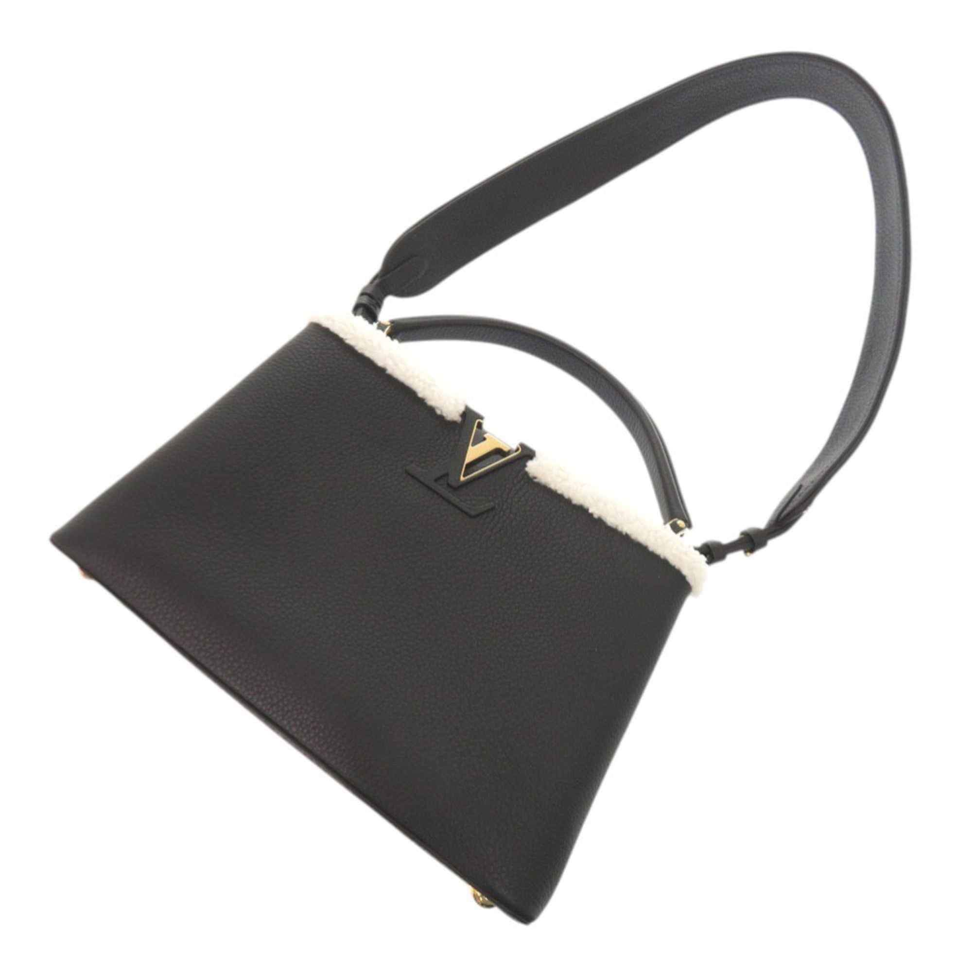 Louis Vuitton Black Leather Handbag (Pre-Owned)