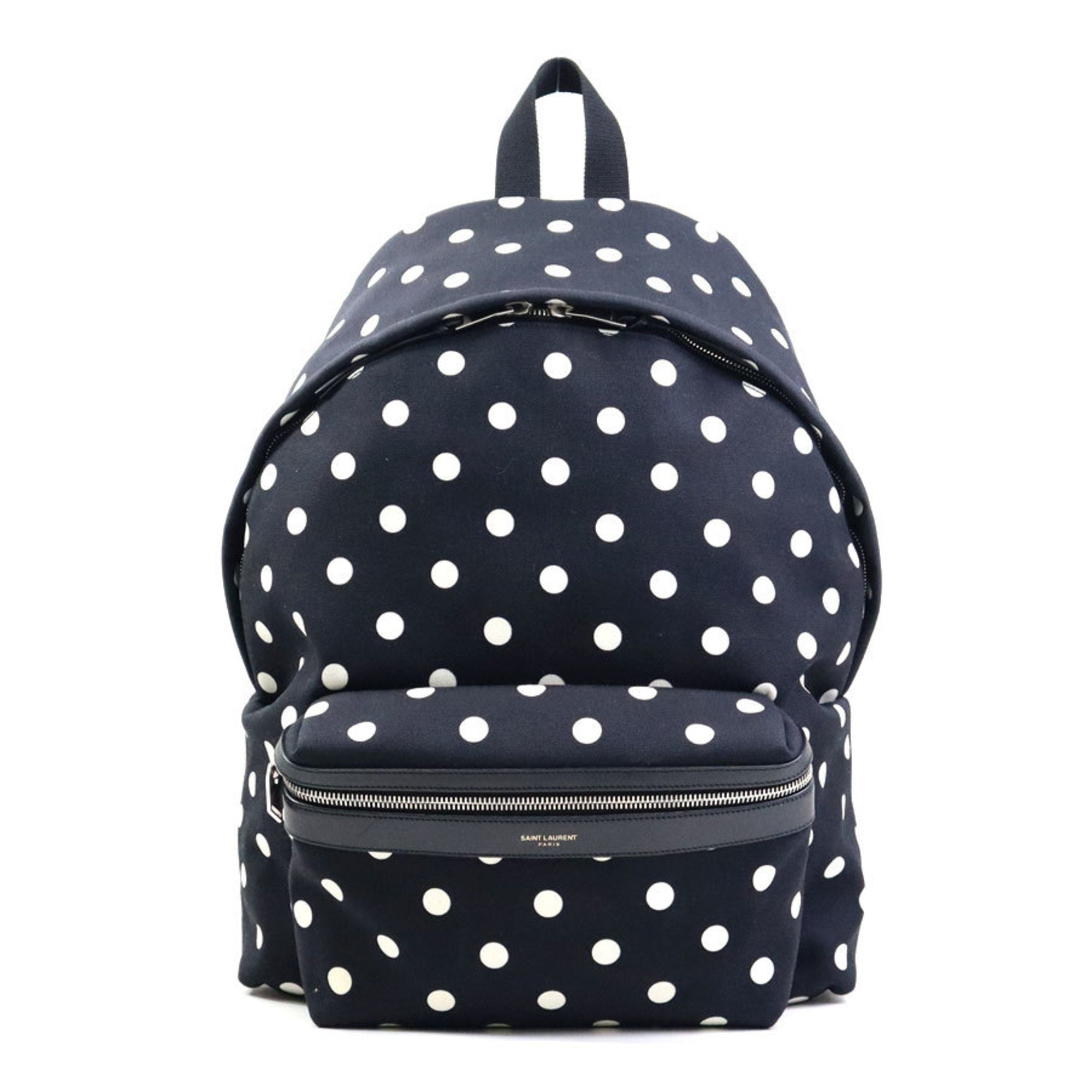 Saint Laurent Black White Nylon Backpack (Pre-Owned)