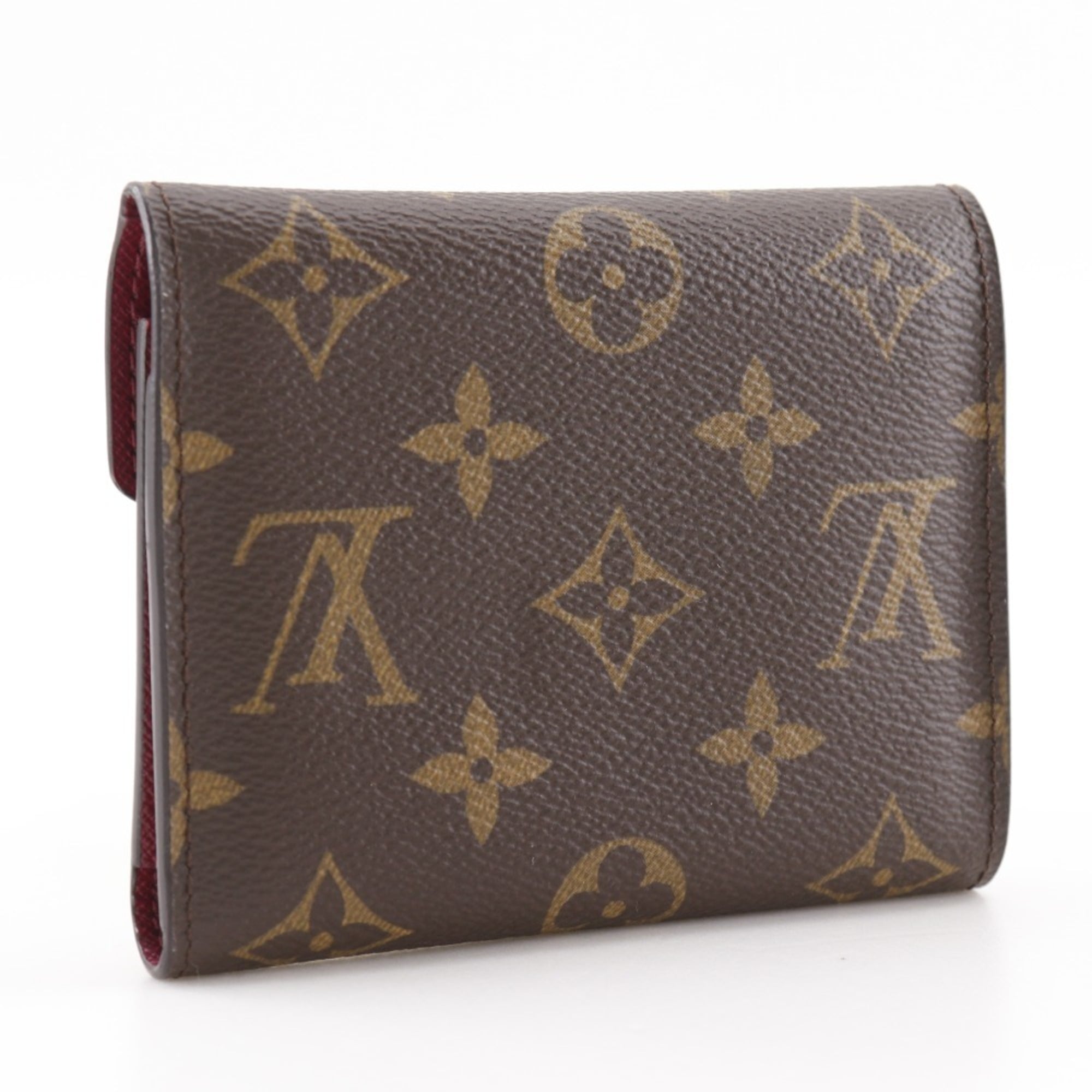 Louis Vuitton Brown Fuchsia Monogram Canvas Wallet (Tri-Fold) (Pre-Owned)