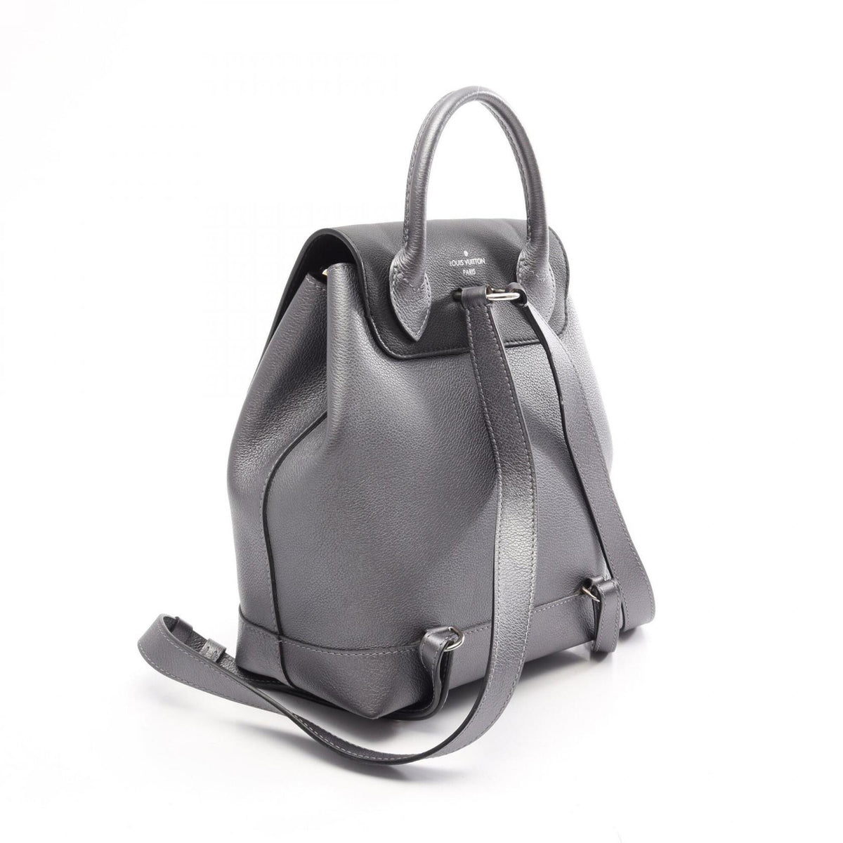 Louis Vuitton Gray Leather Backpack Handbag (Pre-Owned)