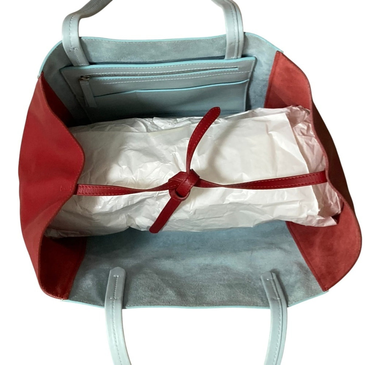 Celine Light Blue Red Color Tote Bag (Pre-Owned)