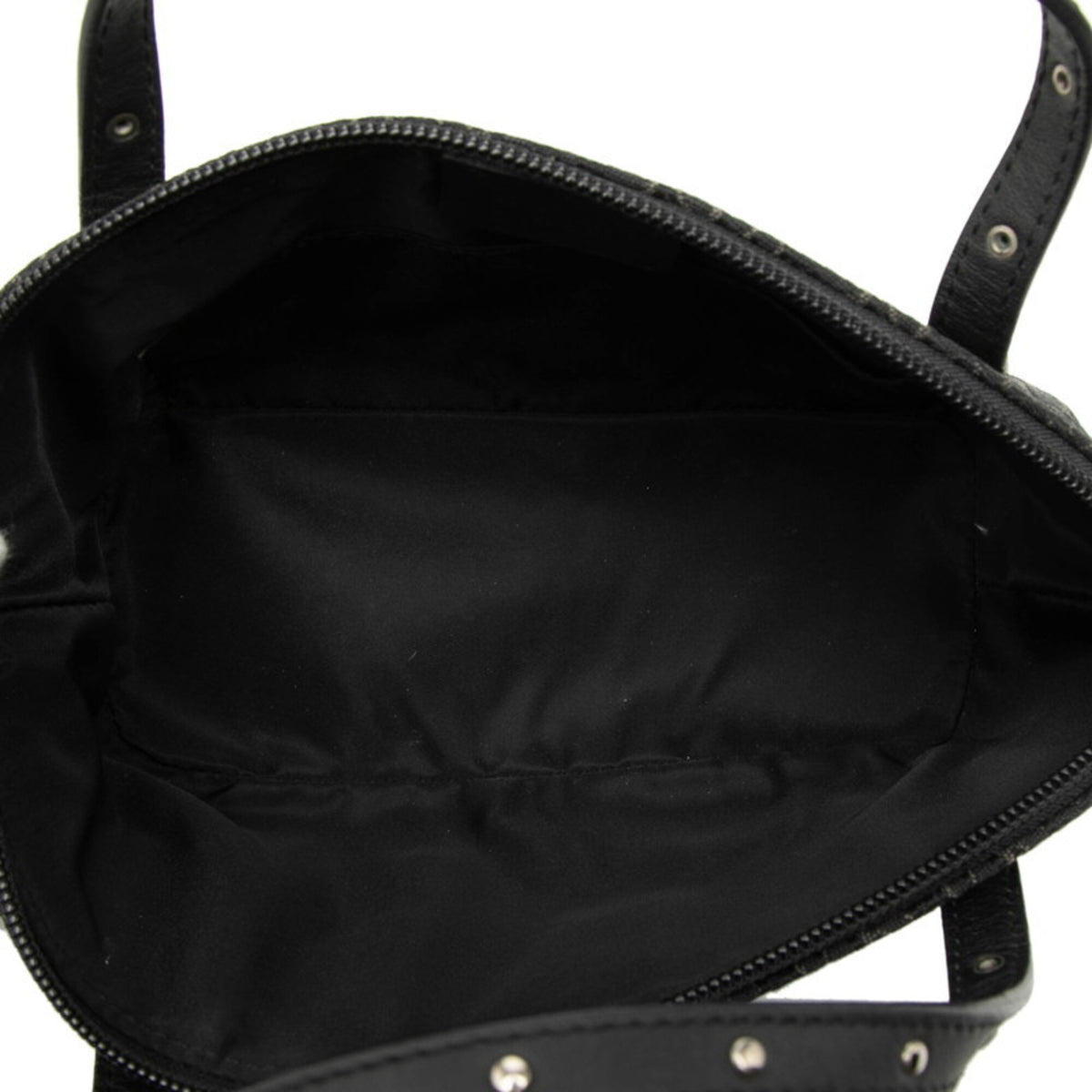 Christian Dior Black Leather Canvas Handbag (Pre-Owned)