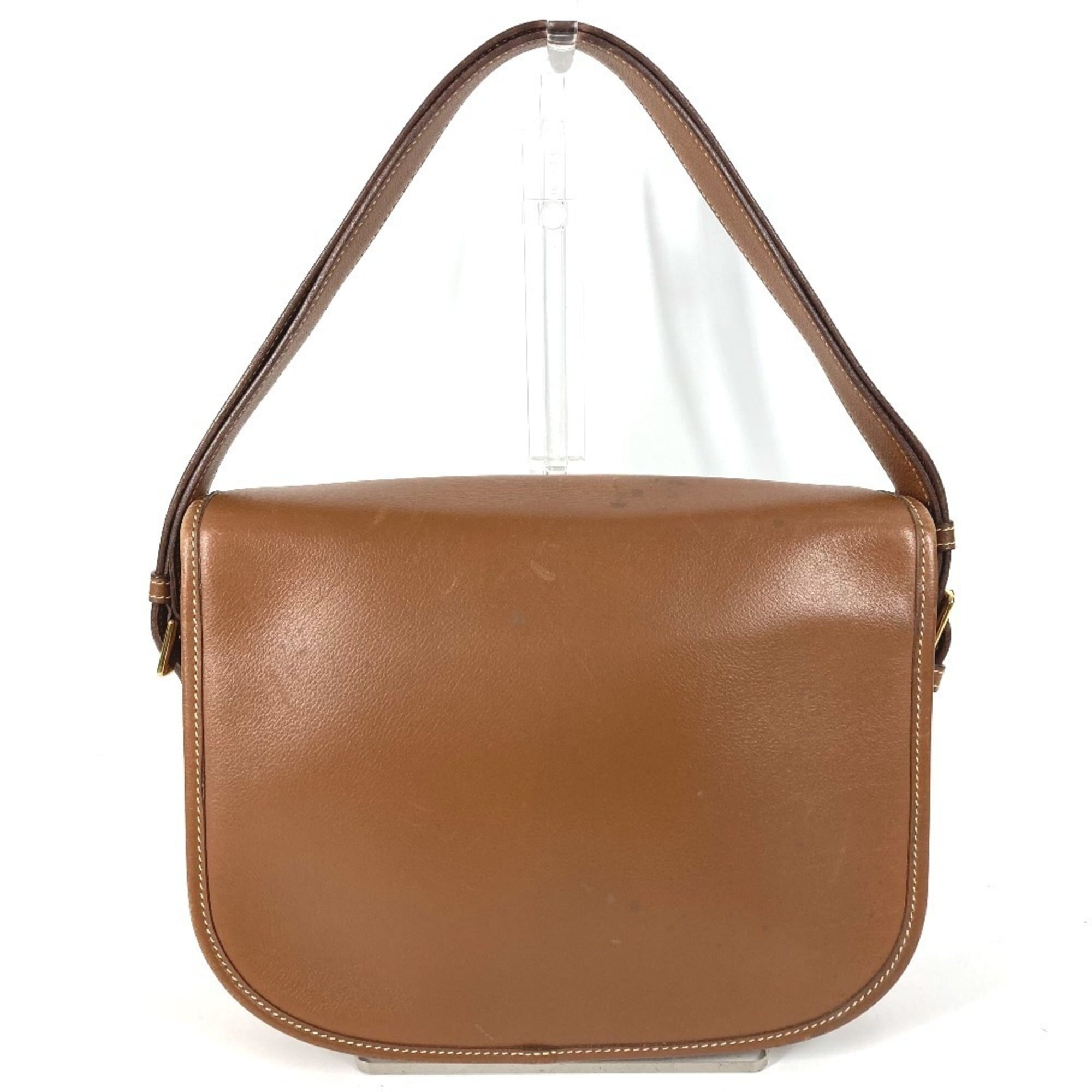 Hermes Brown Leather Handbag Shoulder Bag (Pre-Owned)