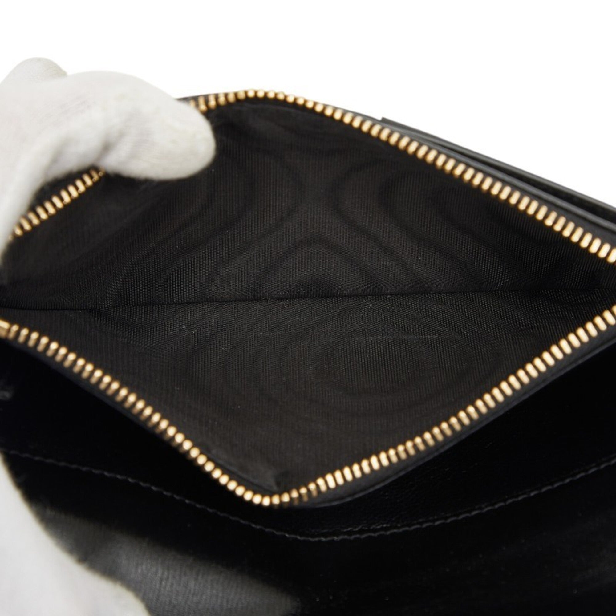 Saint Laurent Black Leather Long Wallet (Bi-Fold) (Pre-Owned)