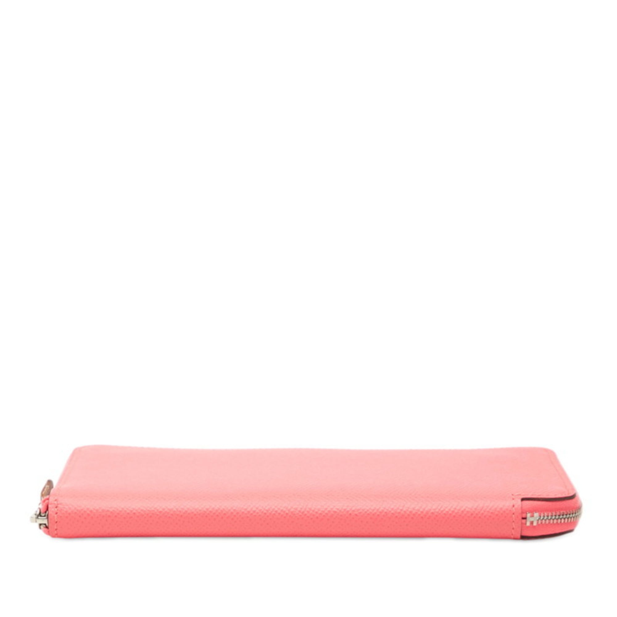 Hermes Orange Pink Rose Azalee Epsom Leather Long Wallet (Bi-Fold) (Pre-Owned)