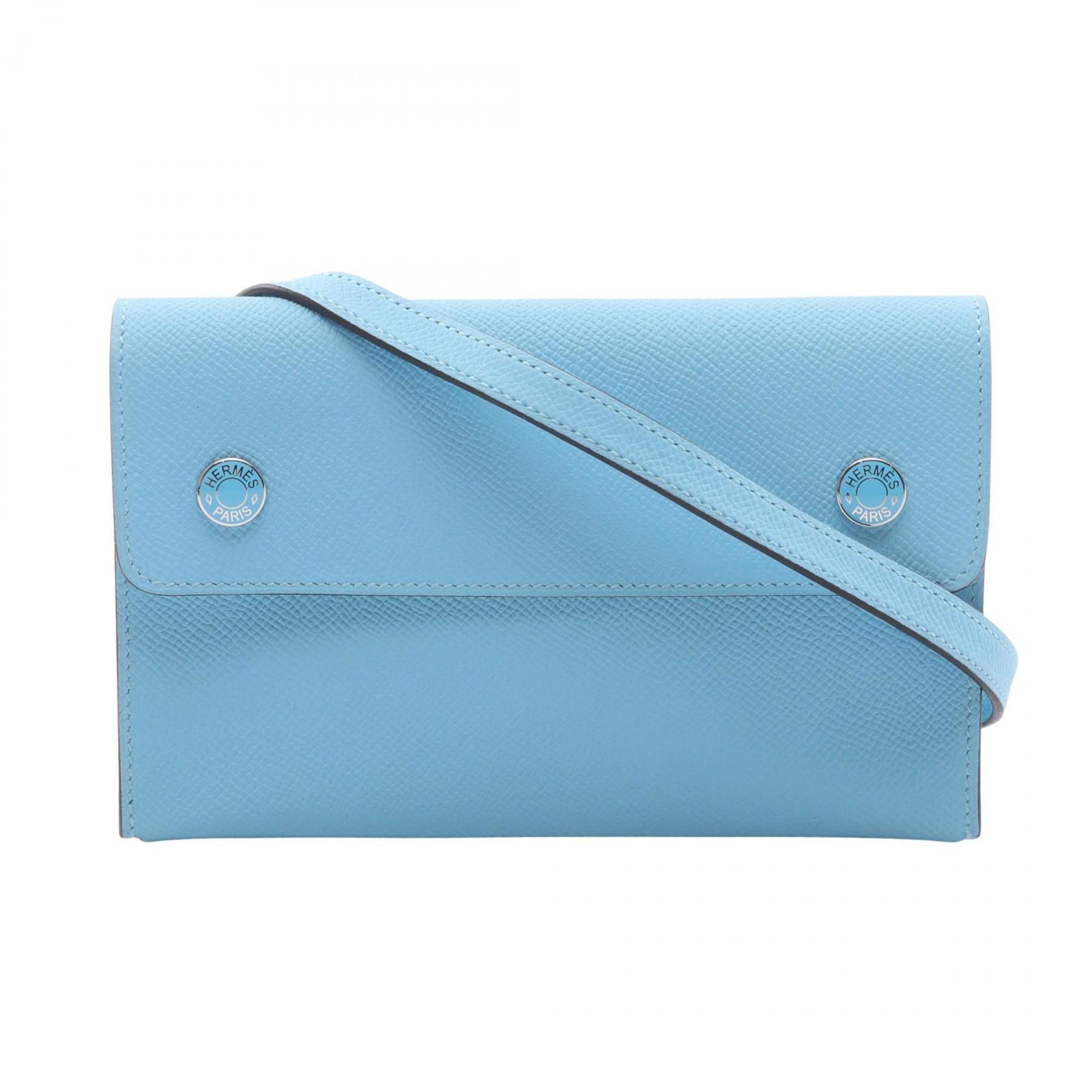 Hermes Blue Celeste Epsom Leather Leather Handbag Shoulder Bag (Pre-Owned)