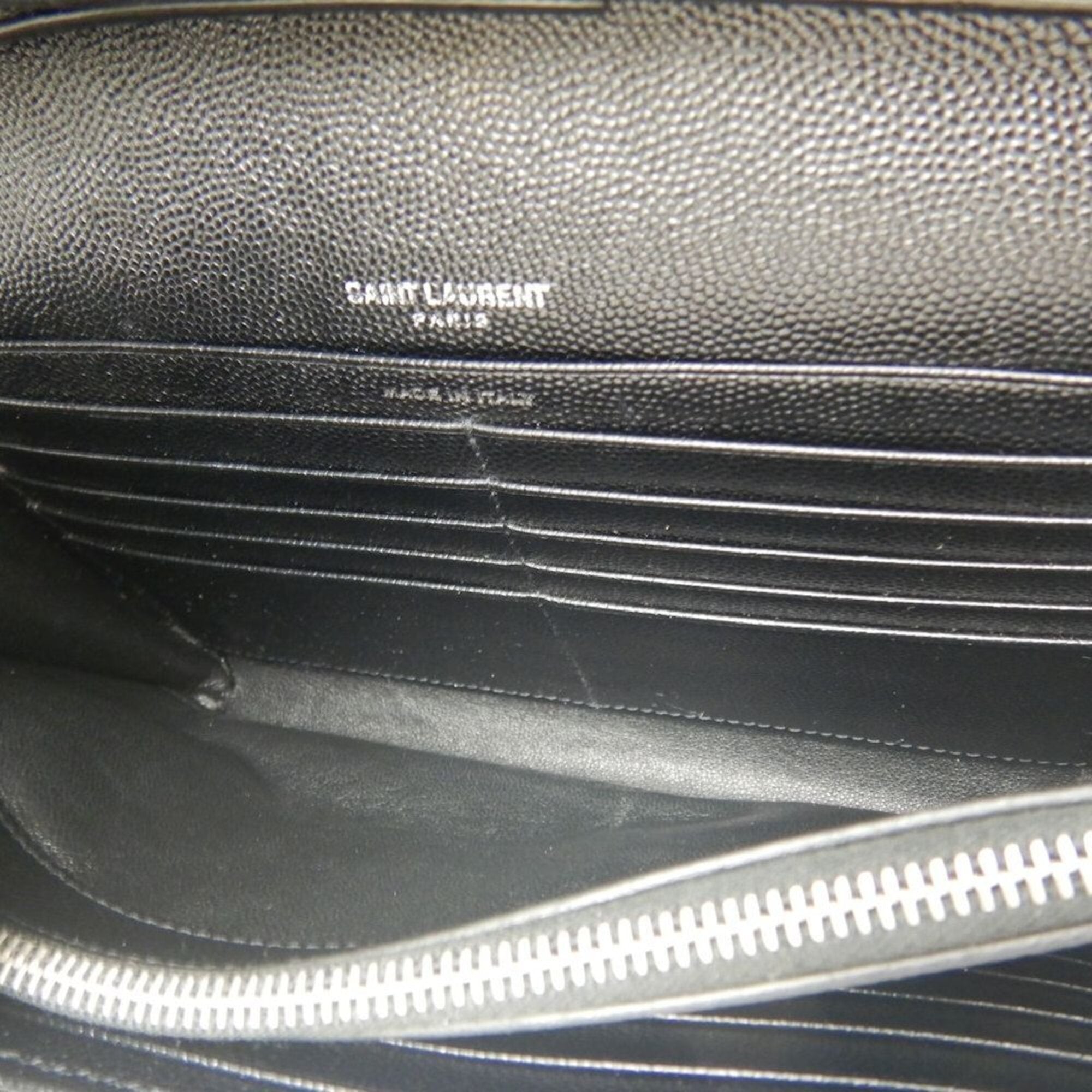 Yves Saint Laurent Black Leather Chain/Shoulder Wallet (Pre-Owned)