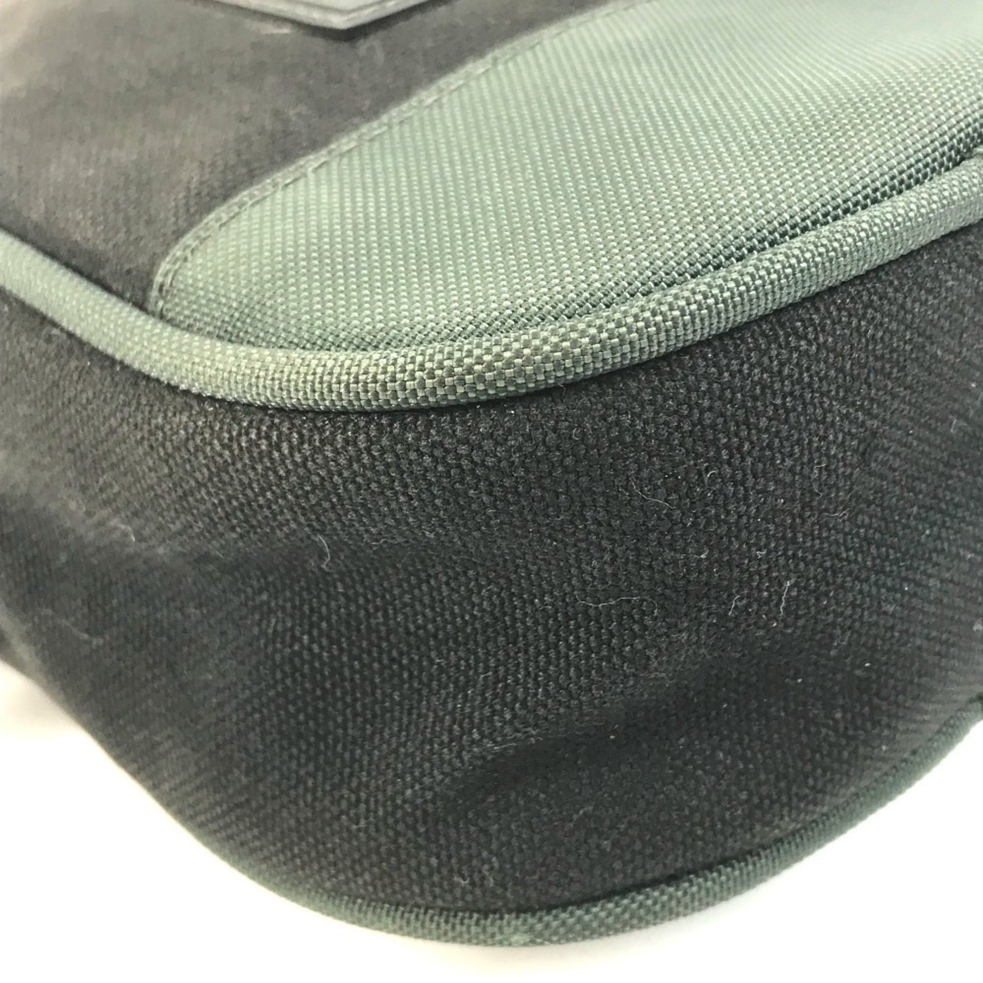 Chanel Black Khaki Canvas Pochette Shoulder Bag (Pre-Owned)