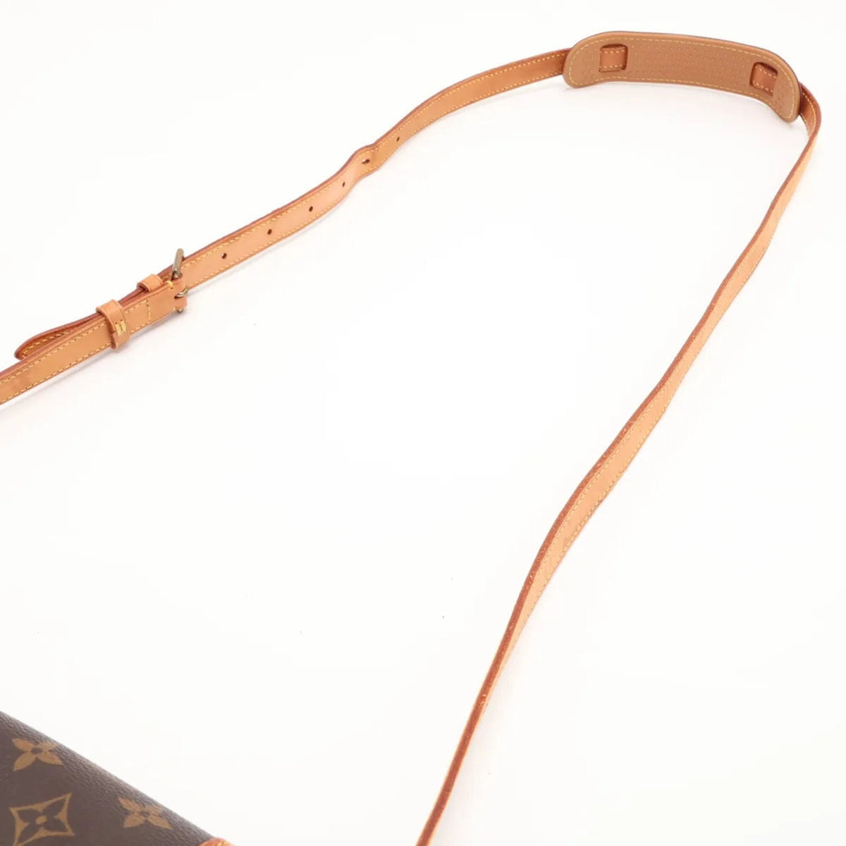 Louis Vuitton Brown Leather Coated Canvas Crossbody Bag Shoulder Bag (Pre-Owned)