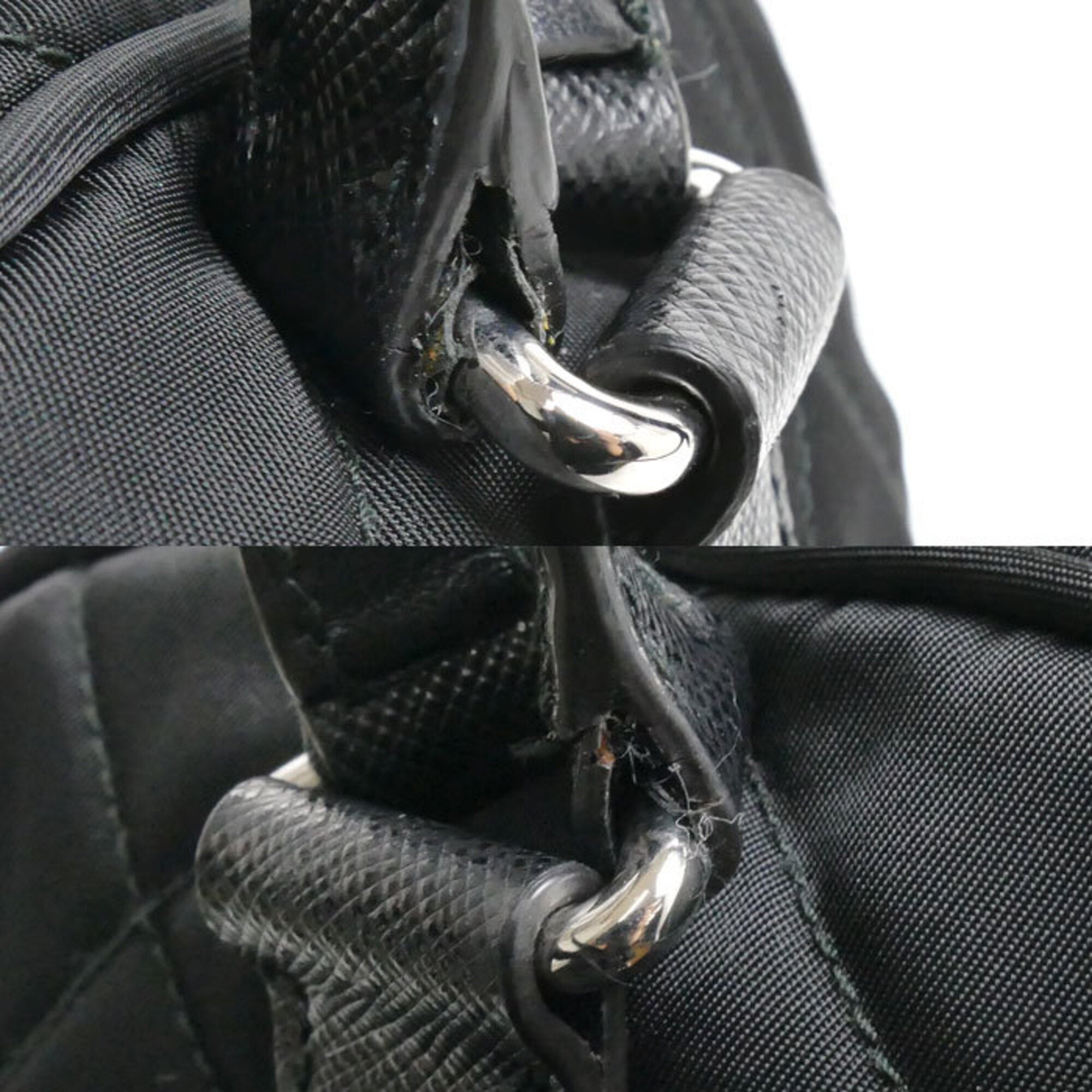 Prada Black Nylon Leather Backpack (Pre-Owned)