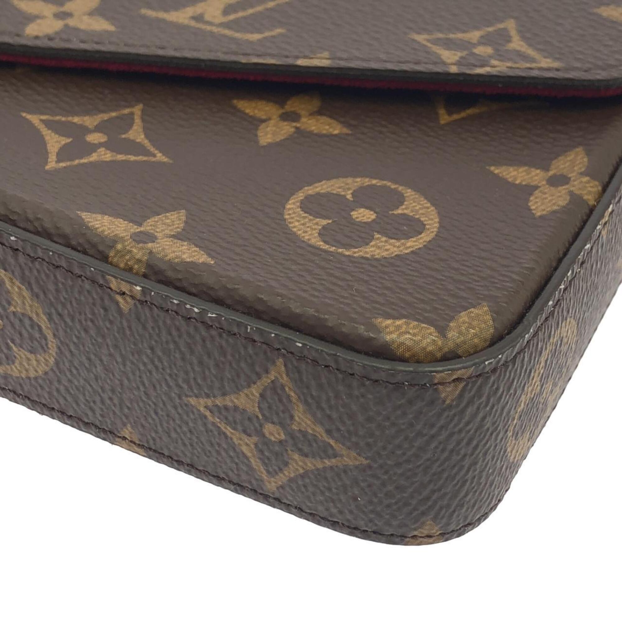 Louis Vuitton Marron Coated Canvas Pochette Pouch Shoulder Bag (Pre-Owned)