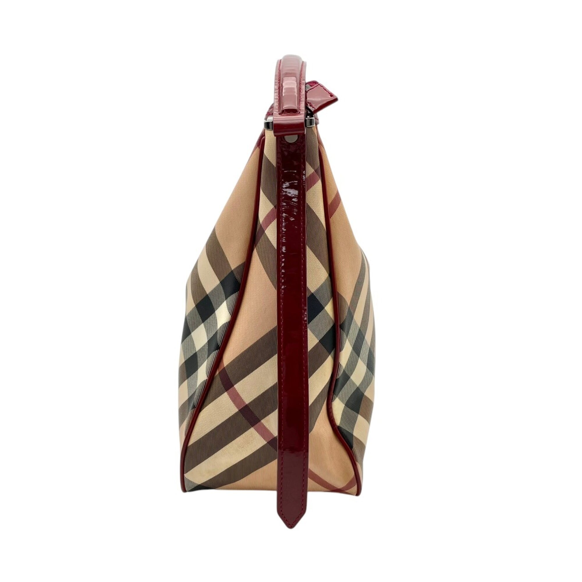 Burberry Beige Bordeaux Pvc Leather Shoulder Bag (Pre-Owned)