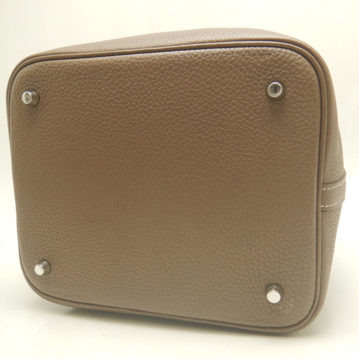 Hermes Picotin Etoupe Gray Taurillon Clemence Leather Handbag (Pre-Owned)