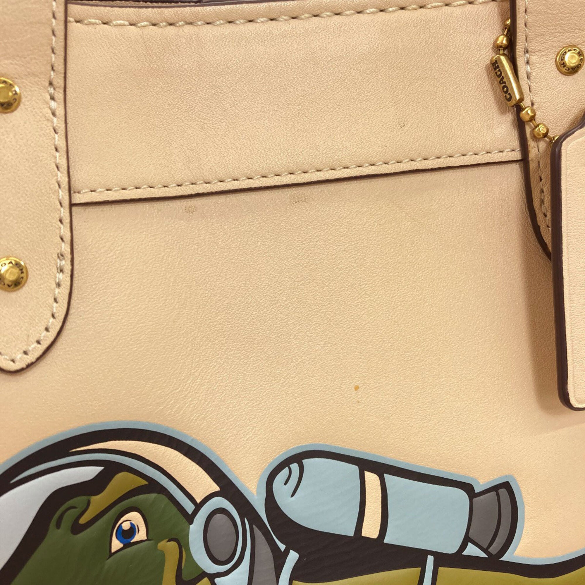 Coach Beige Leather Tote Bag (Pre-Owned)