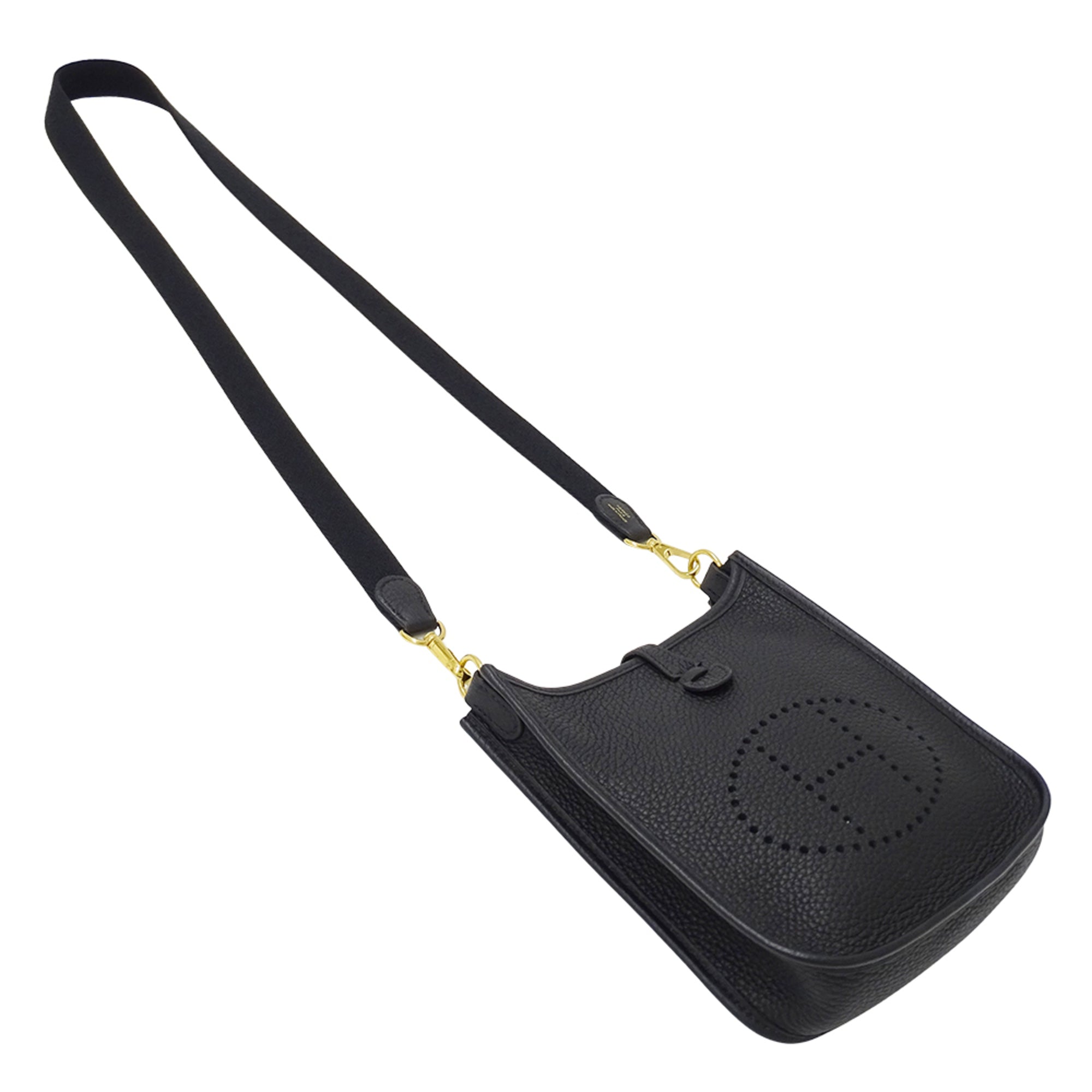 Hermes Black Taurillon Clemence Leather Handbag Shoulder Bag (Pre-Owned)