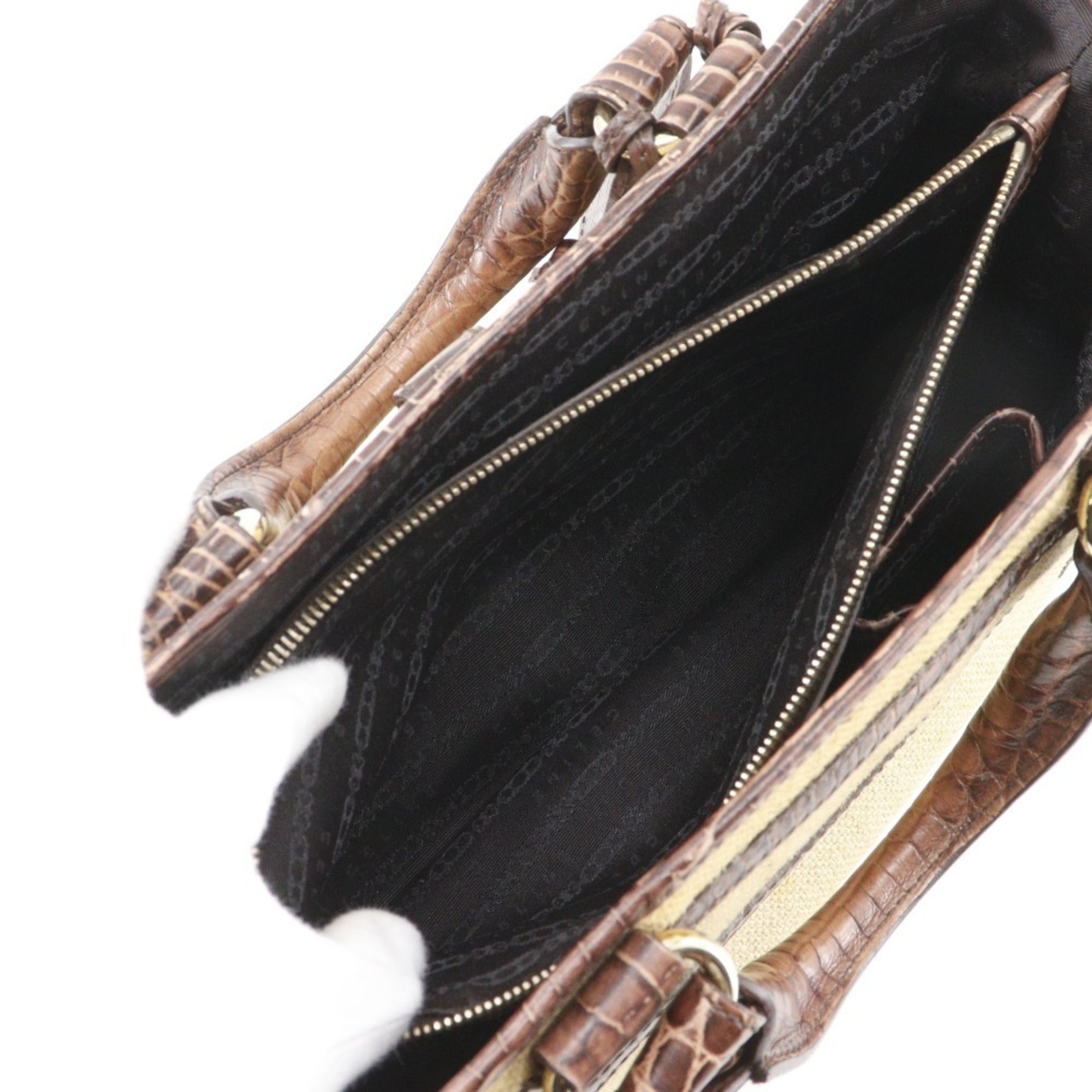 Celine Boogie Brown Straw Leather Handbag (Pre-Owned)