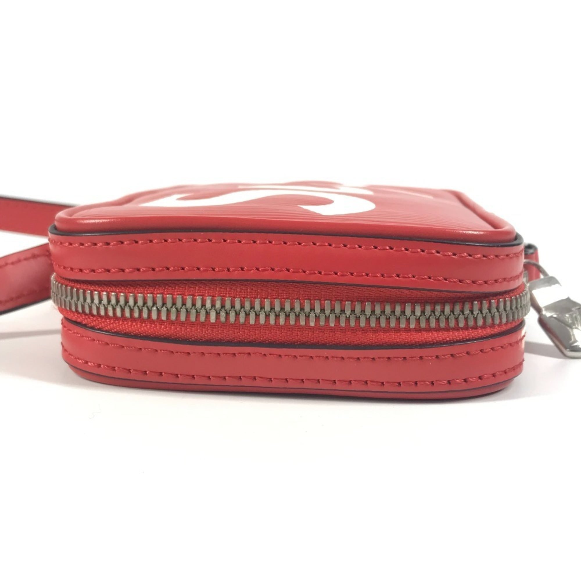 Louis Vuitton Red Color White Epi Leather Pochette Shoulder Bag (Pre-Owned)