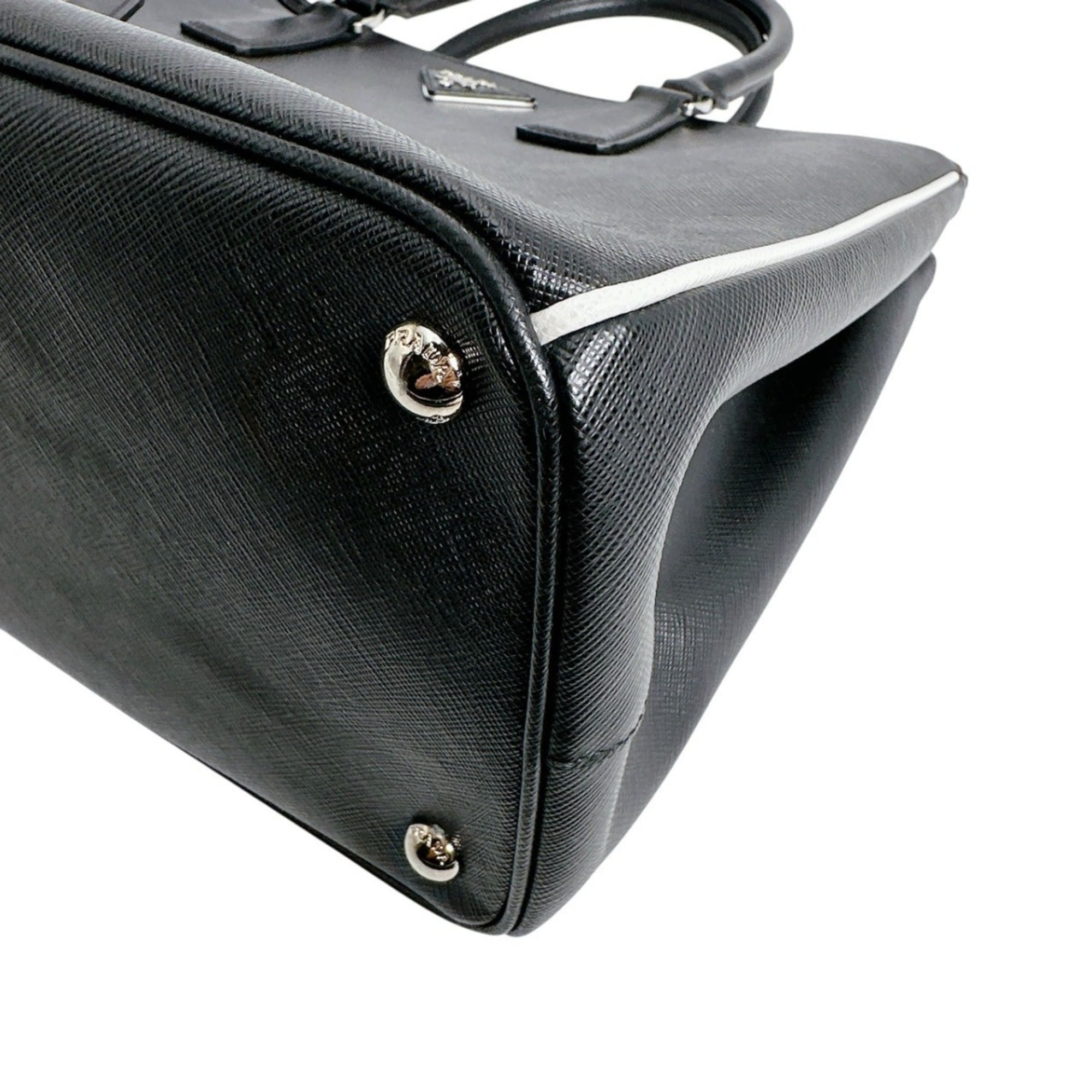 Prada Saffiano Black Leather Tote Bag (Pre-Owned)
