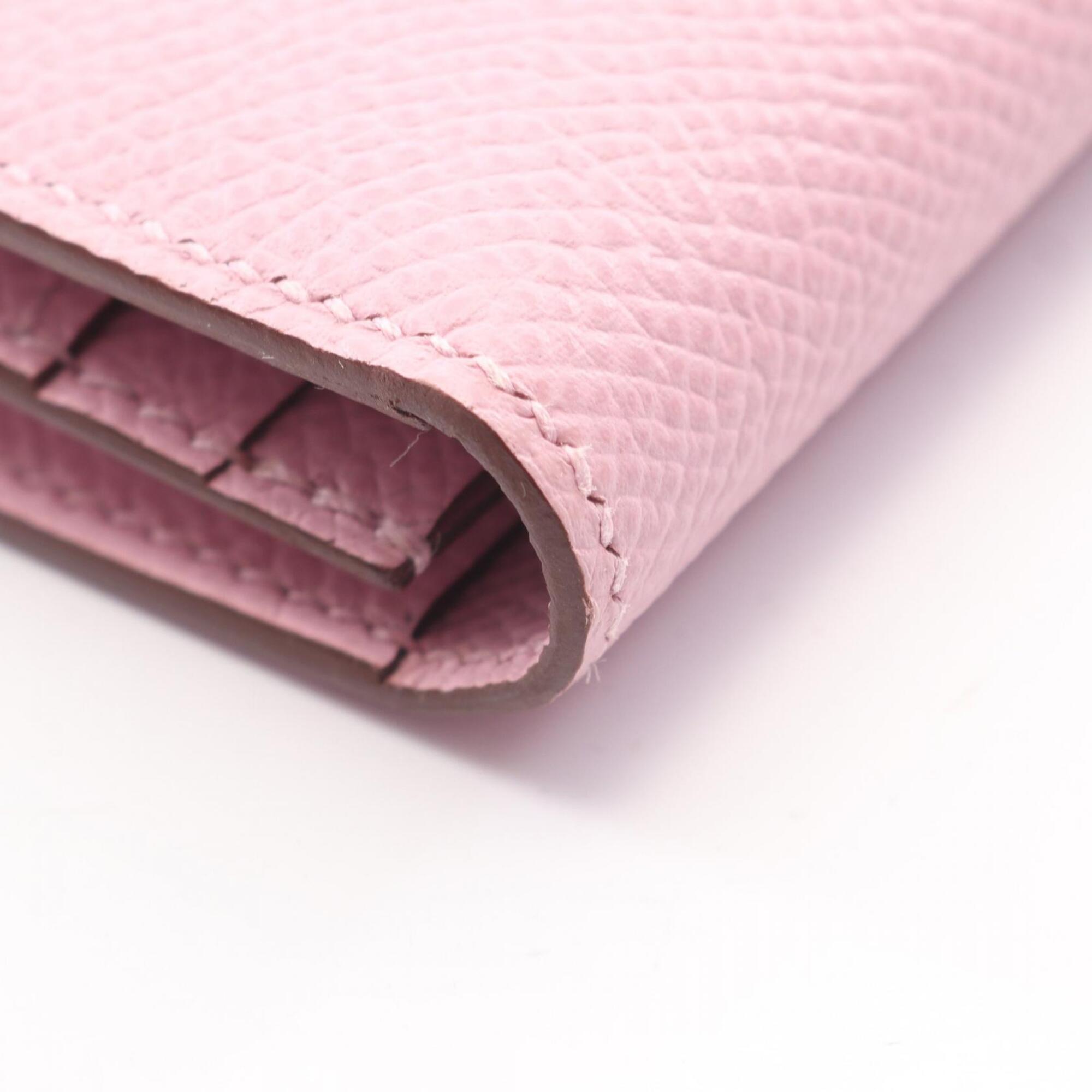 Hermes Pink Epsom Leather Long Wallet (Bi-Fold) (Pre-Owned)