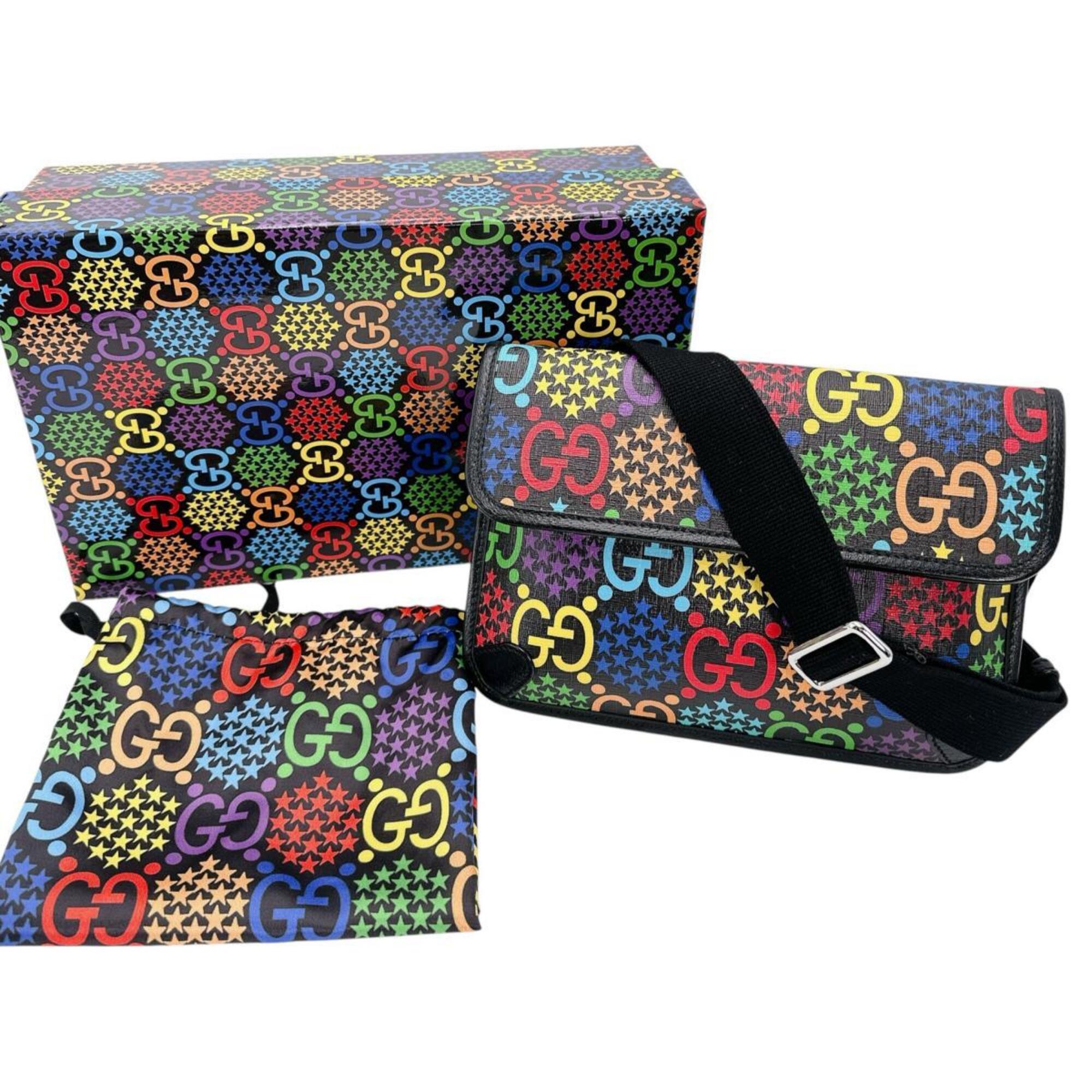 Gucci Black Multi-Color Leather Fanny Pack (Pre-Owned)
