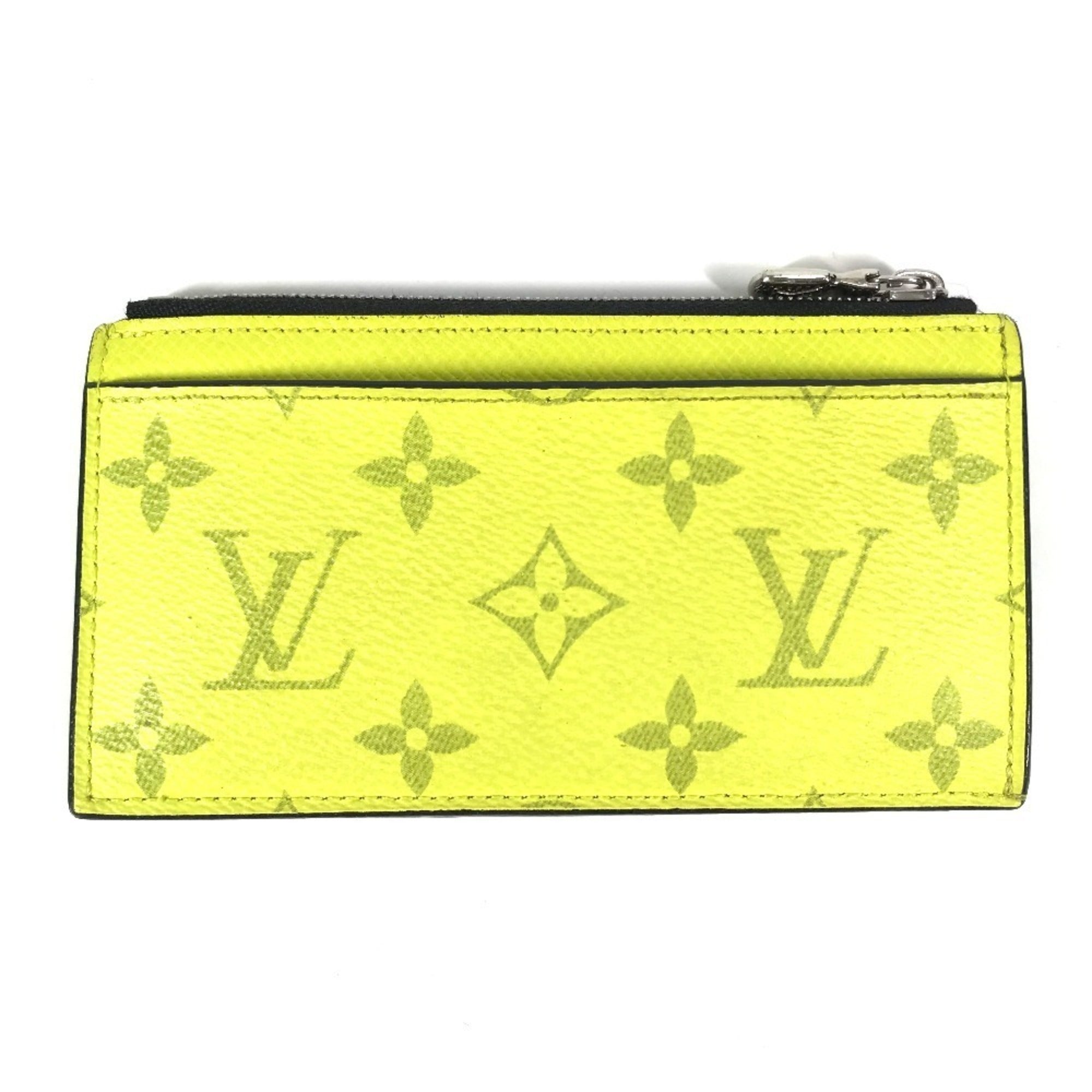 Louis Vuitton Taiga Yellow Taiga Leather Monogram Coin Purse/Coin Case (Pre-Owned)