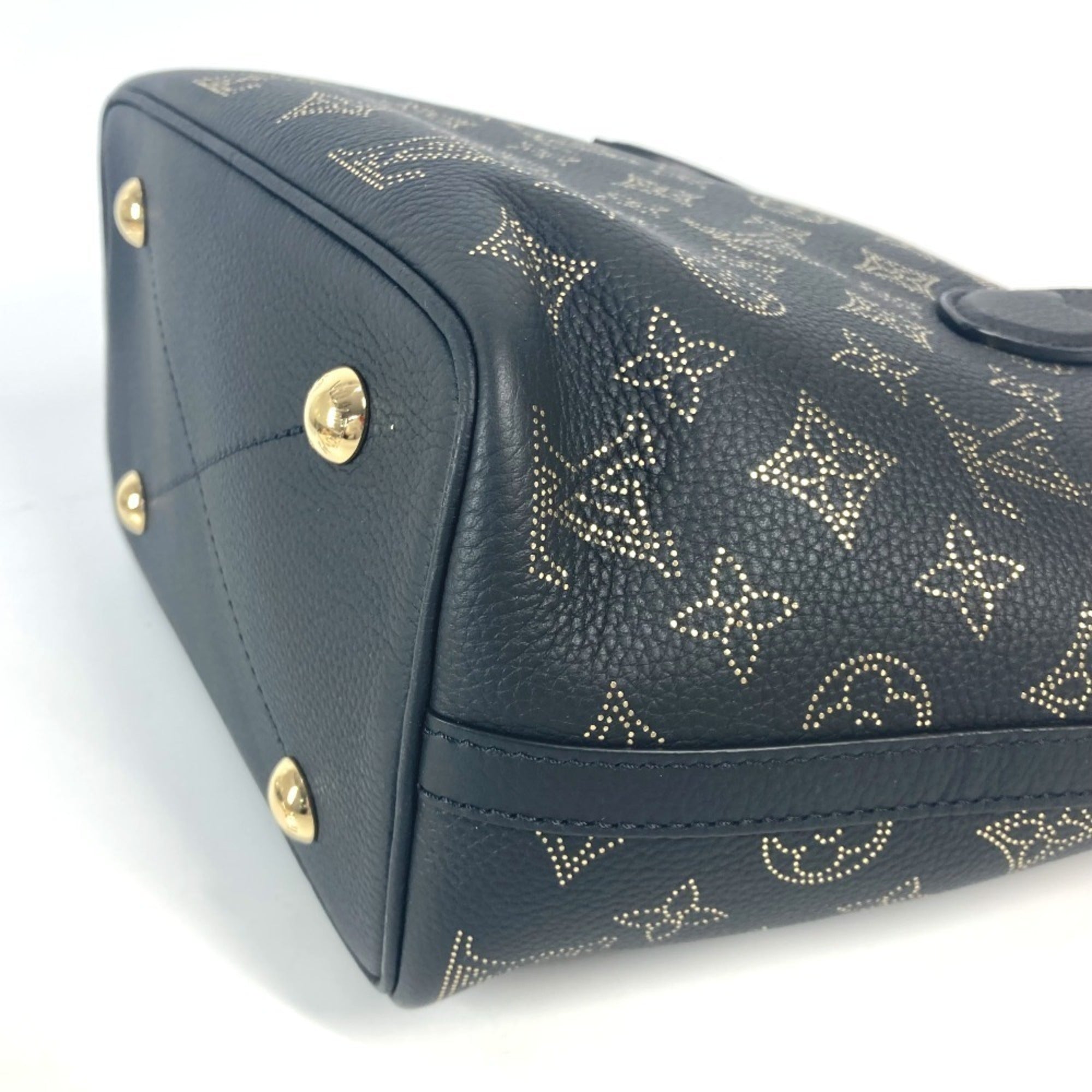 Louis Vuitton Black Blossom Gold Monogram Mahina Leather Leather Handbag Shoulder Bag Tote Bag (Pre-Owned)