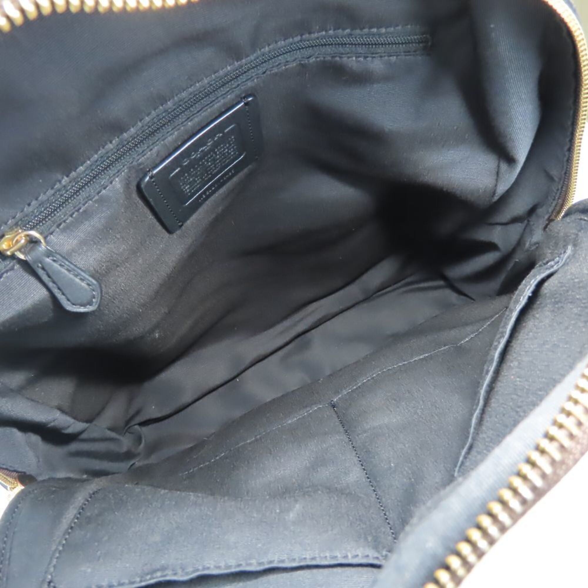 Coach Signature Black Dark Brown Pvc Leather Backpack (Pre-Owned)