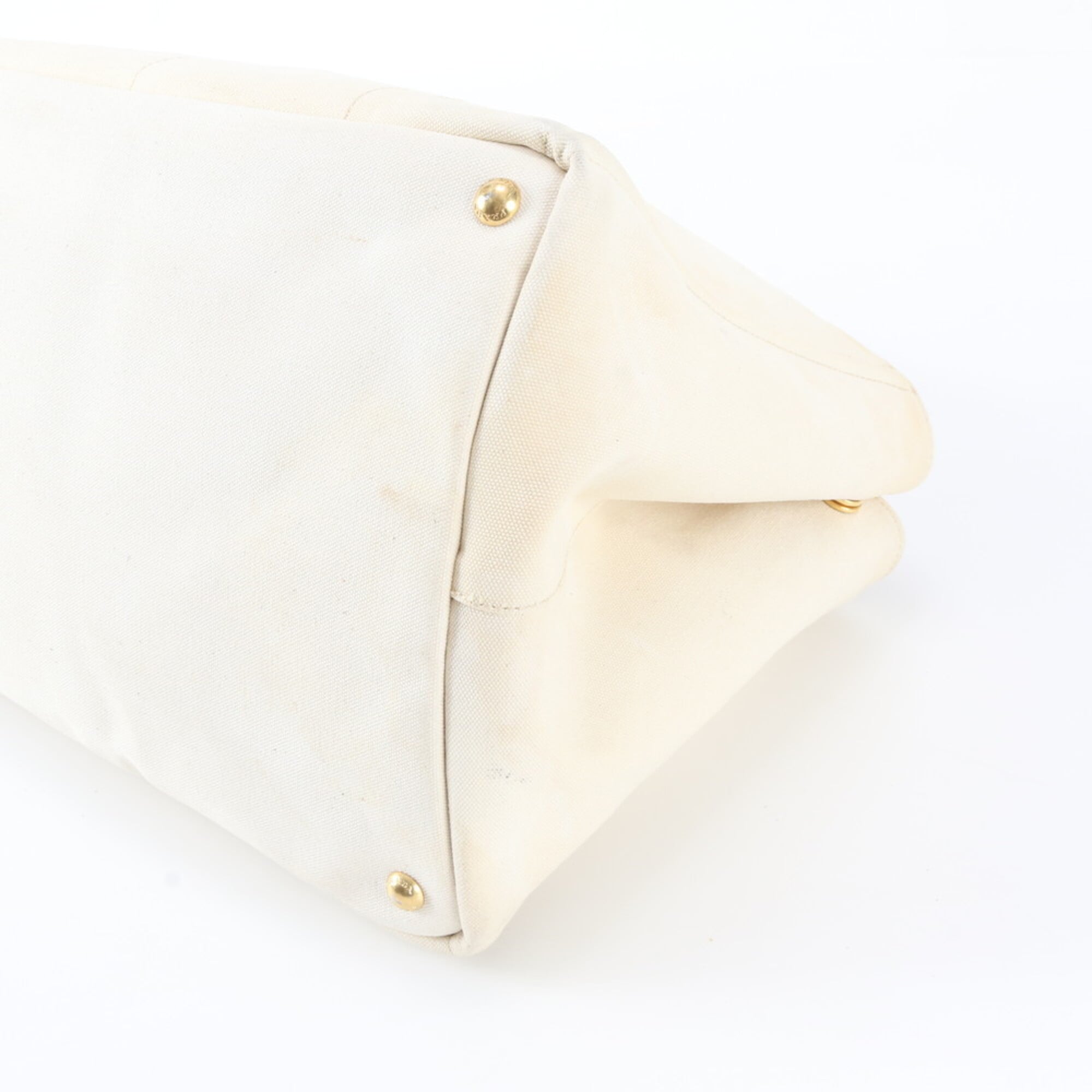 Prada Canapa Ivory Canapa Handbag Tote Bag (Pre-Owned)