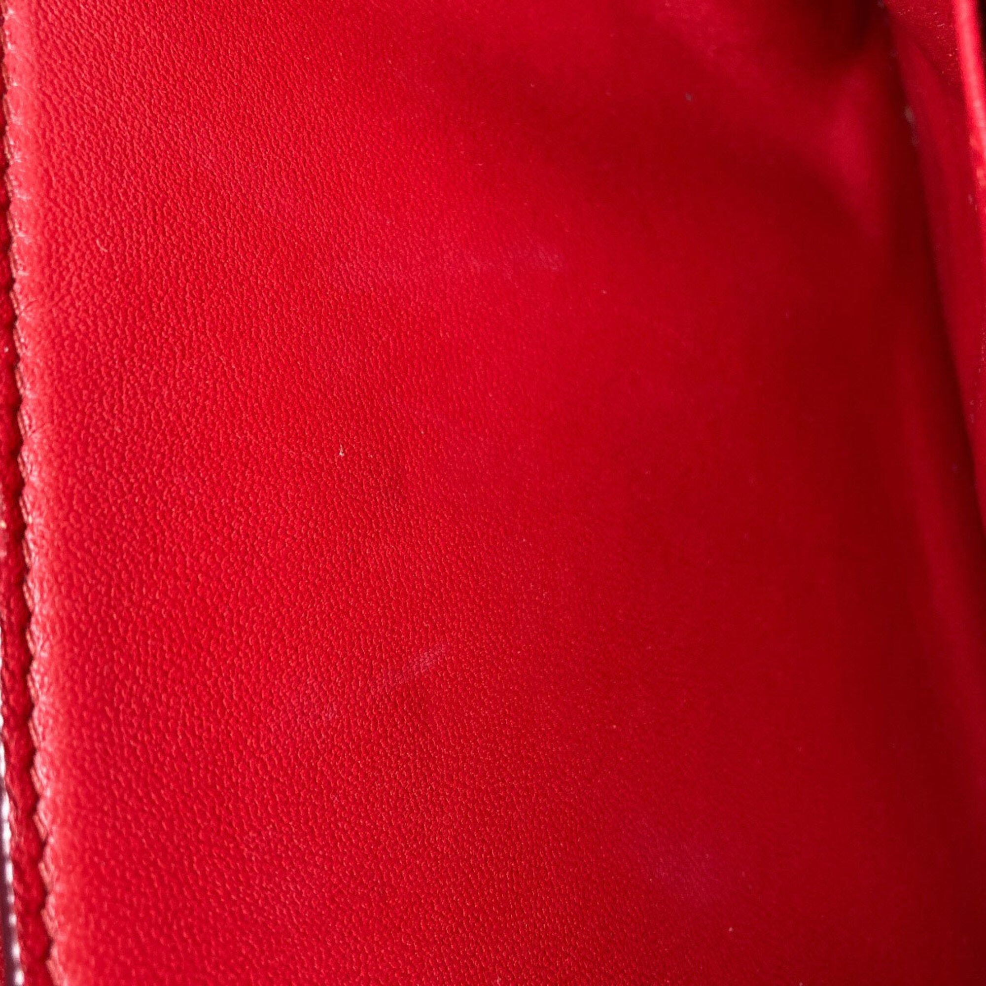 Celine Red Color Leather Shoulder Bag (Pre-Owned)
