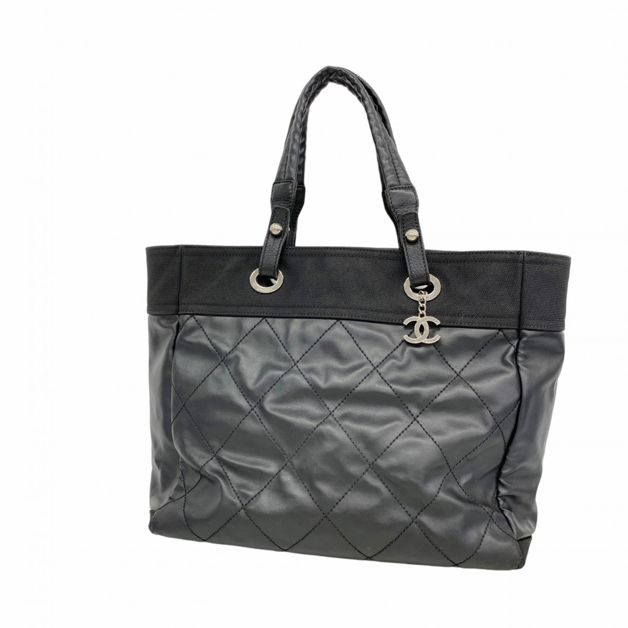 Chanel Black Canvas Tote Bag (Pre-Owned)
