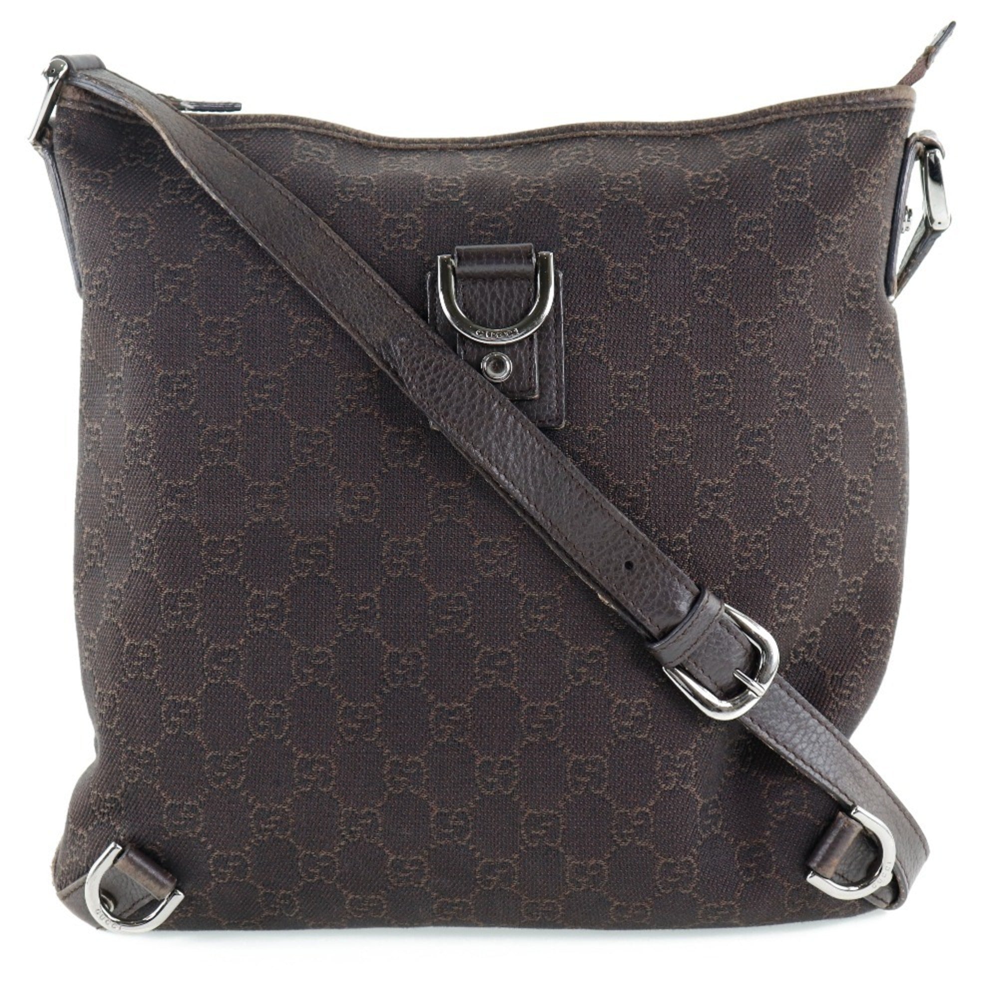 Gucci Abbey Brown Gg Canvas Shoulder Bag (Pre-Owned)