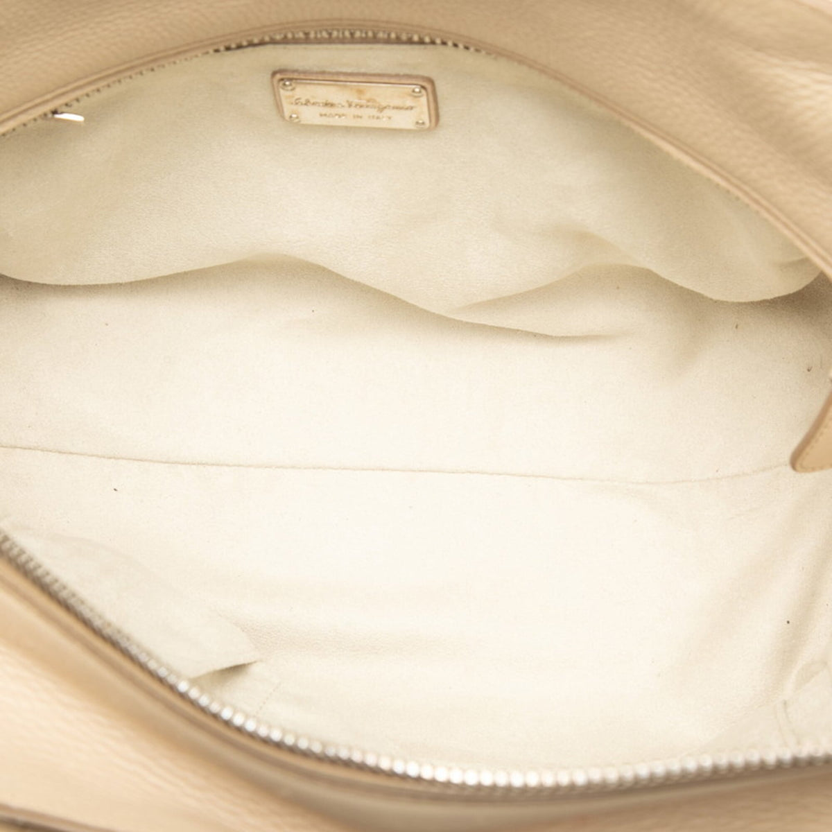 Salvatore Ferragamo Beige Leather Shoulder Bag Tote Bag (Pre-Owned)