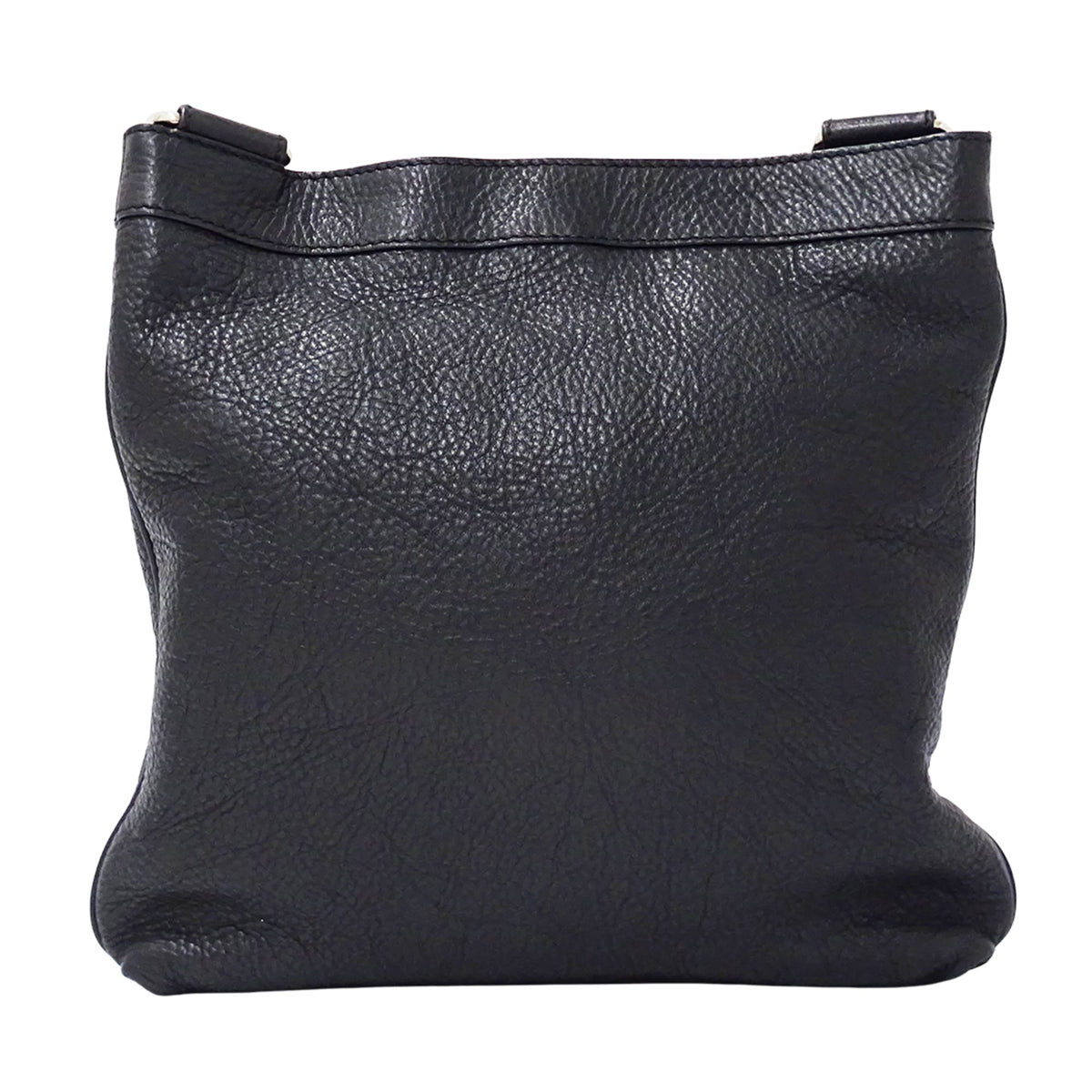 Salvatore Ferragamo Gancini Black Leather Shoulder Bag (Pre-Owned)