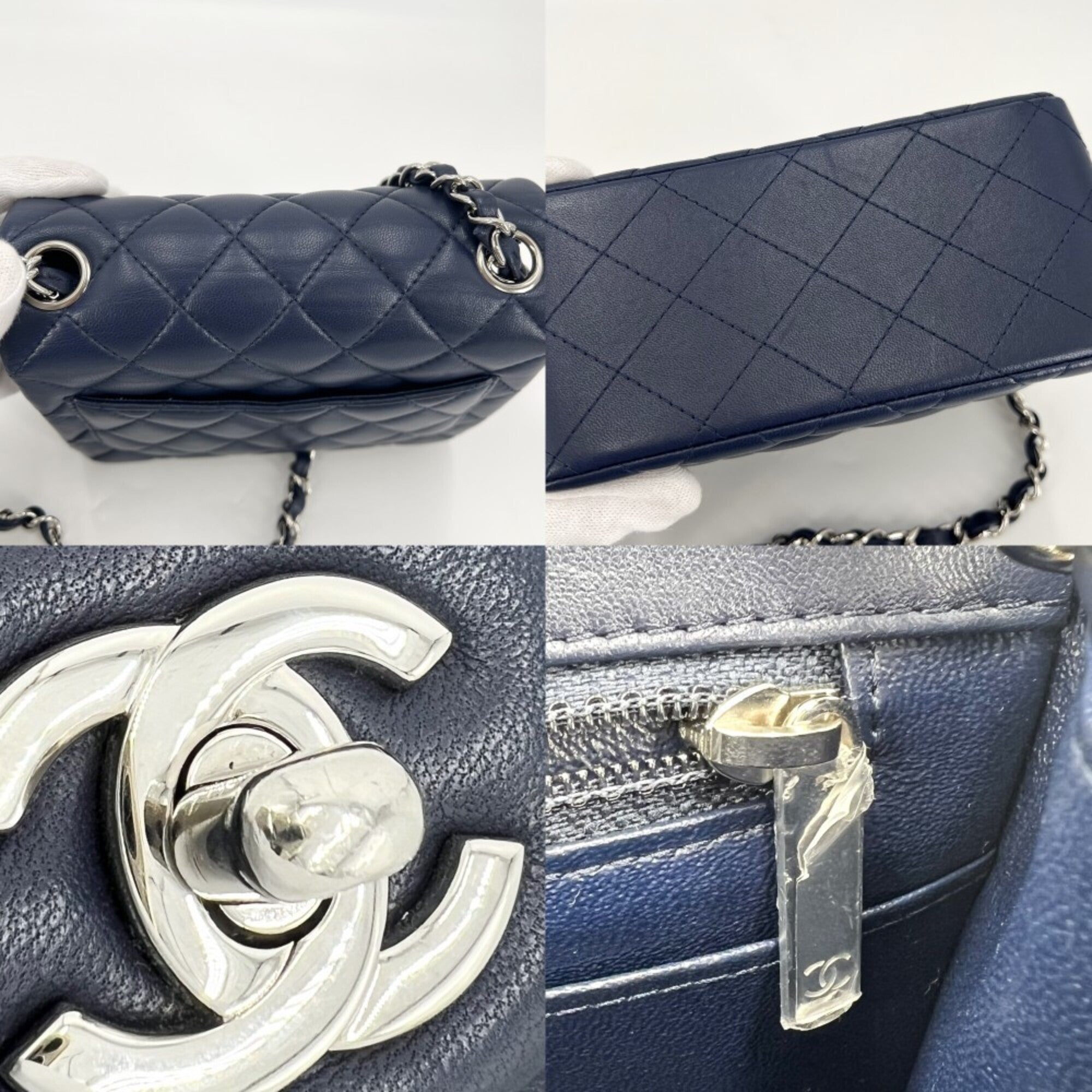 Chanel Blue Leather Shoulder Bag (Pre-Owned)