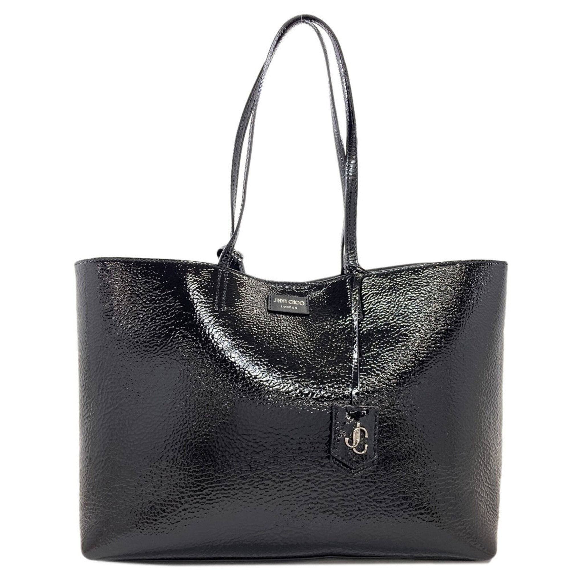 Jimmy Choo Black Patent Leather Pouch Tote Bag (Pre-Owned)