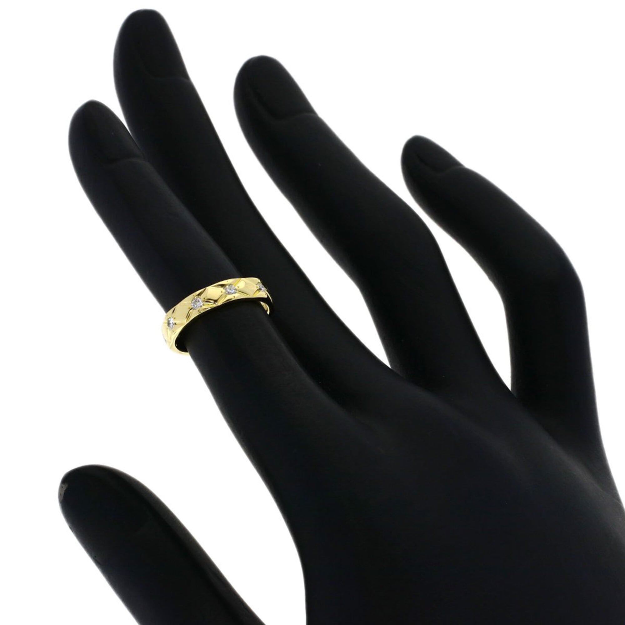 Chanel Matelasse Yellow Gold (18K) Band Ring (Pre-Owned)