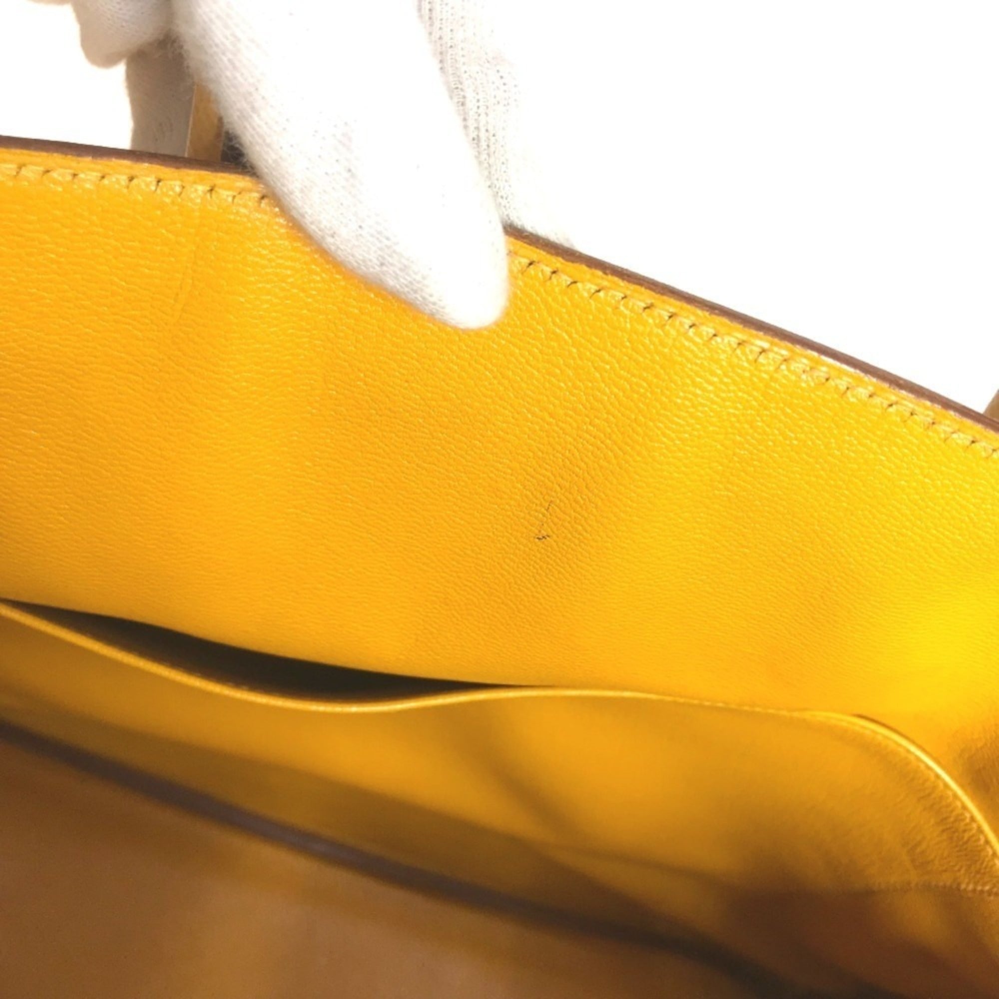 Hermes Jaune Yellow Leather Handbag Tote Bag (Pre-Owned)