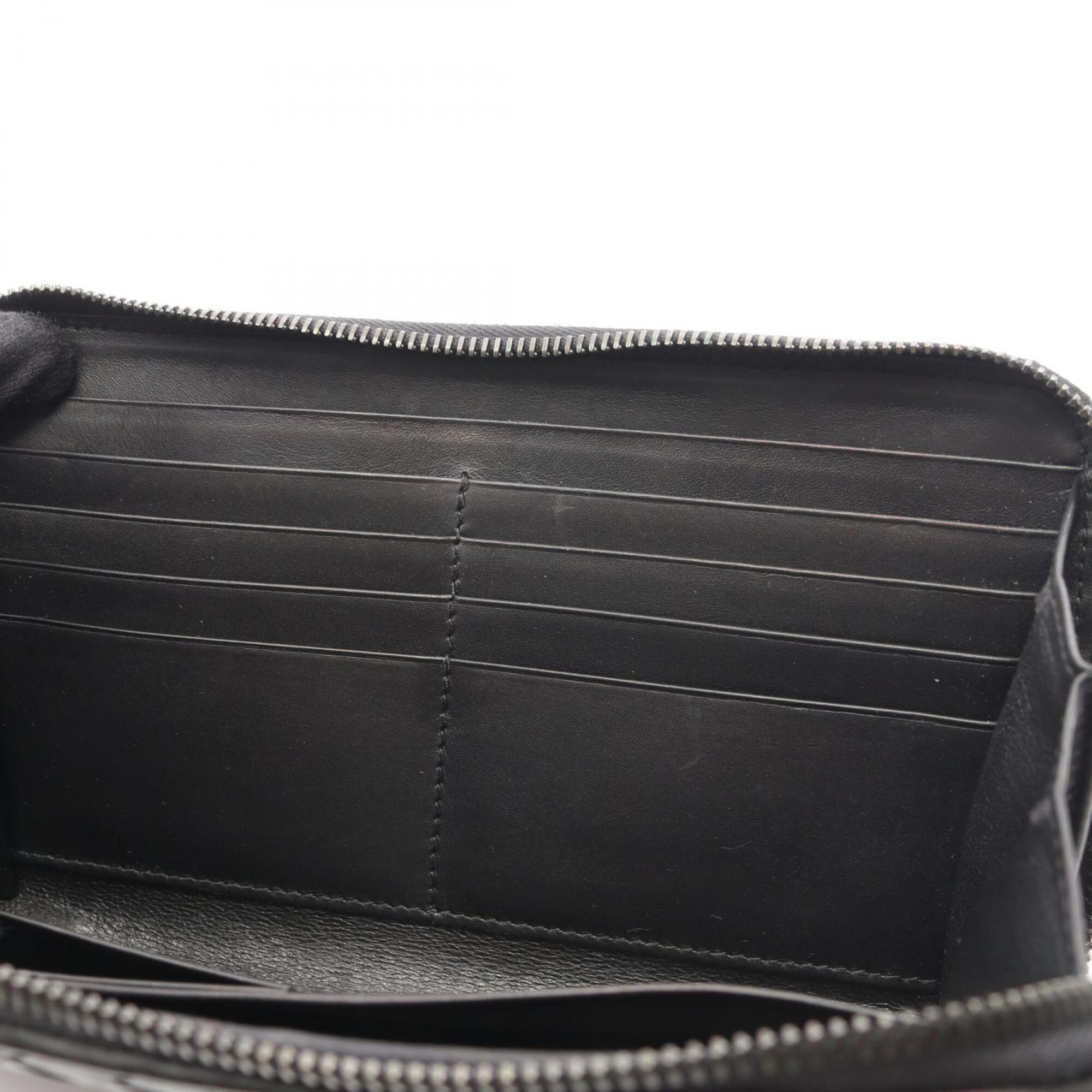 Bottega Veneta Black Leather Long Wallet (Bi-Fold) (Pre-Owned)